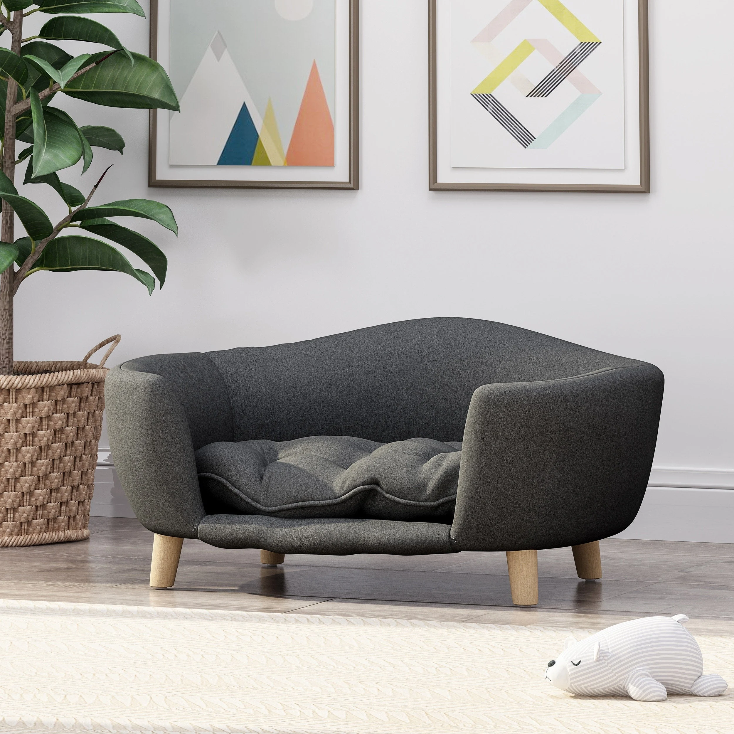 Ferncliffe Mid Century Fabric Pet Bed by Christopher Knight Home