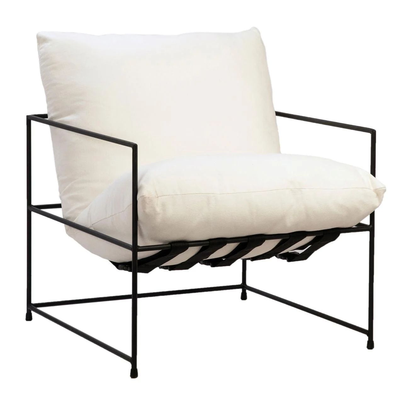 Black Strap Occasional Chair // Cream