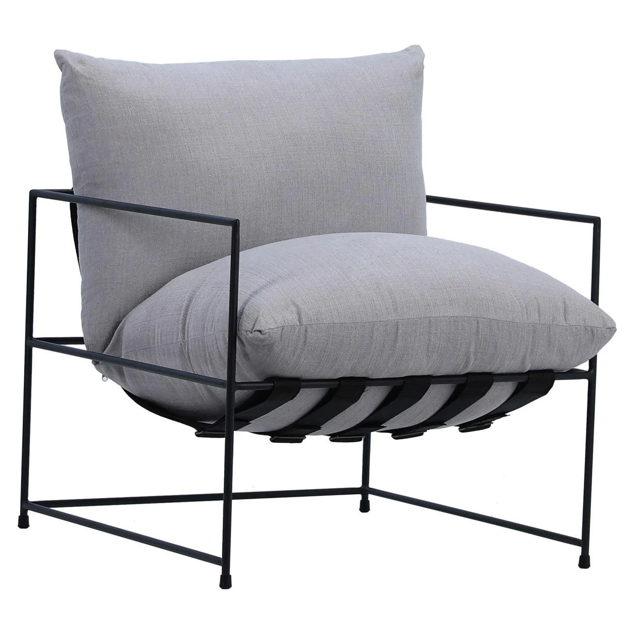 Black Strap Occasional Chair // Light Grey