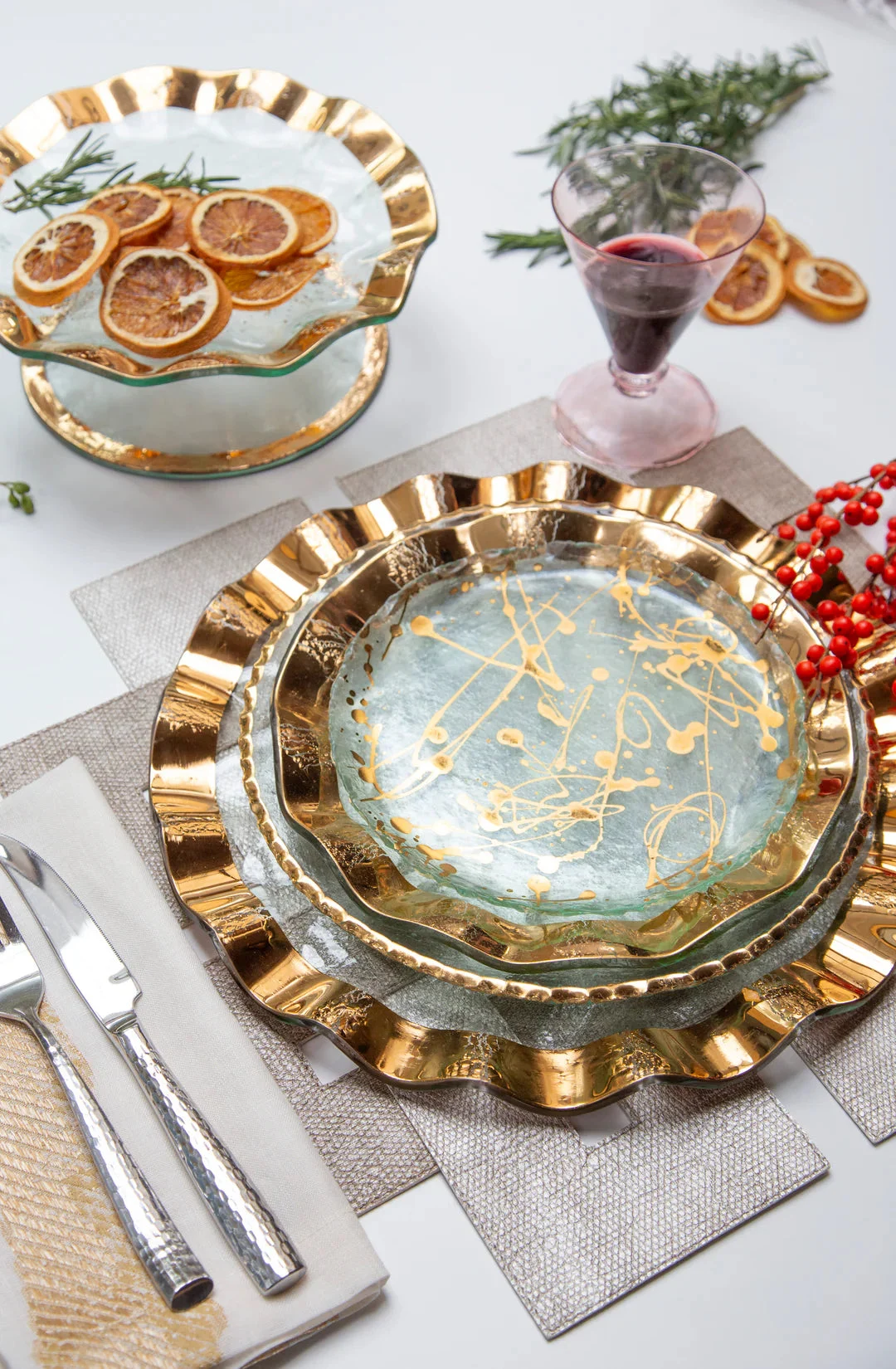 Annieglass Ruffle Buffet Plate