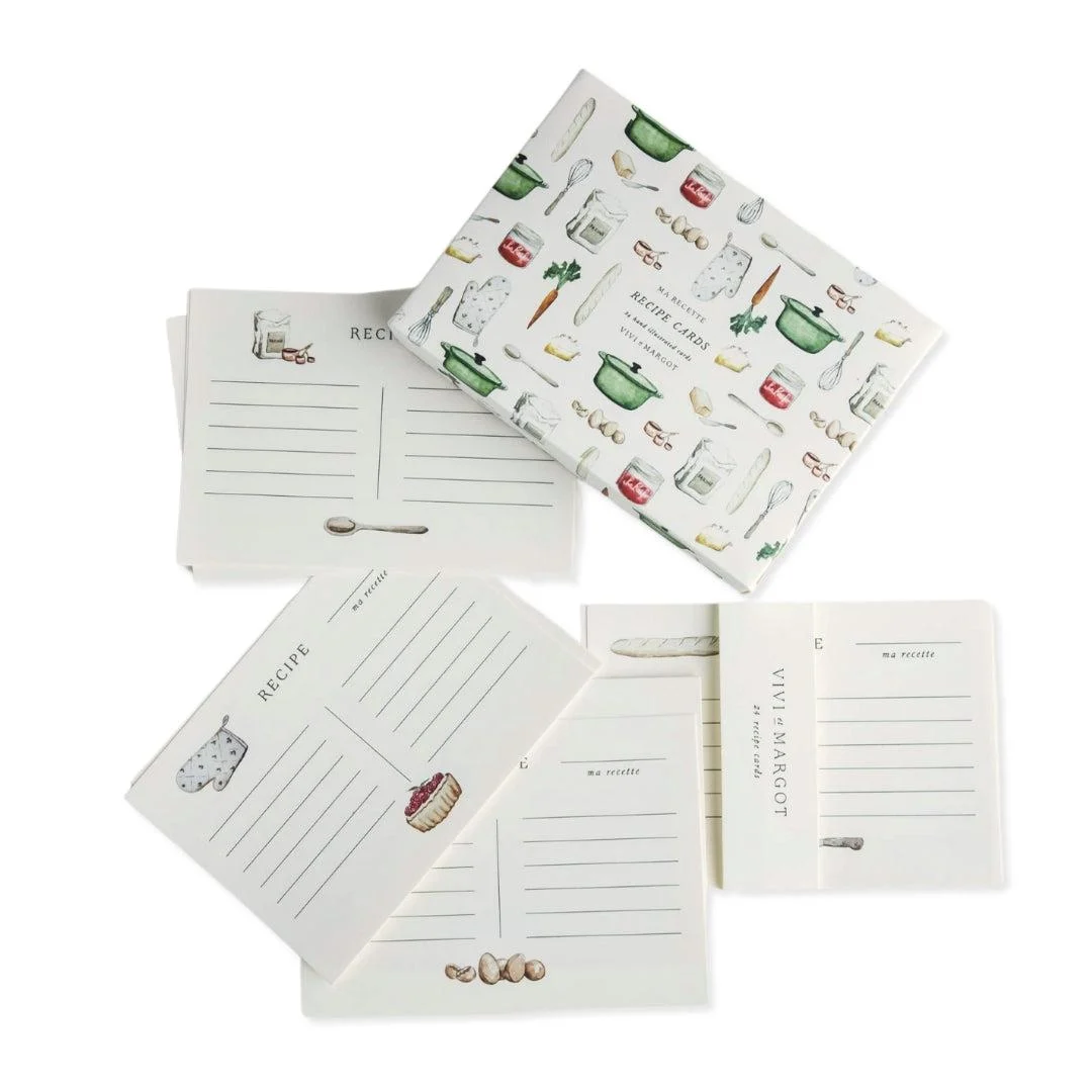 Hand Illustrated Recipe Card Box // Set 24