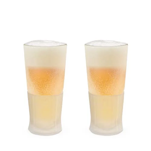 Glass FREEZE™ Cooling Beer Glasses - Frost - Set of 2