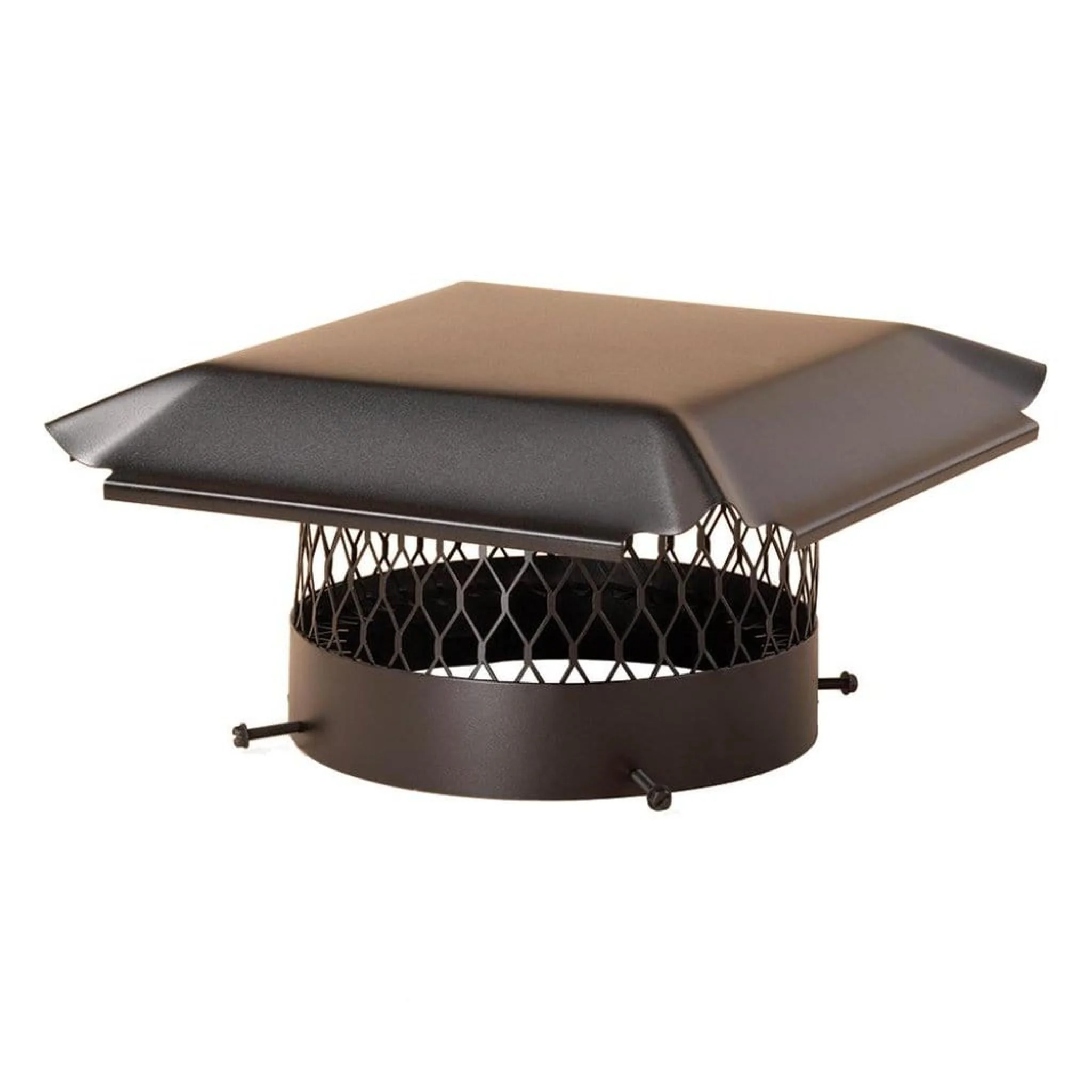 HY-C Draft King Single Flue 18" Black Galvanized Steel Round Bolt-On Chimney Cap