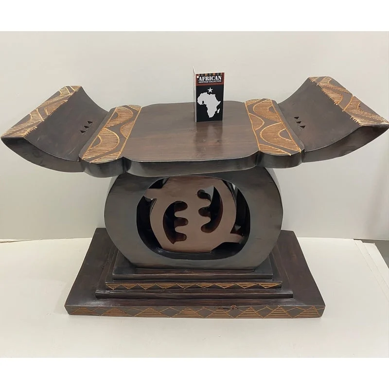 Handmade Chief's Palace Gye Nyame Stool (Ghana)