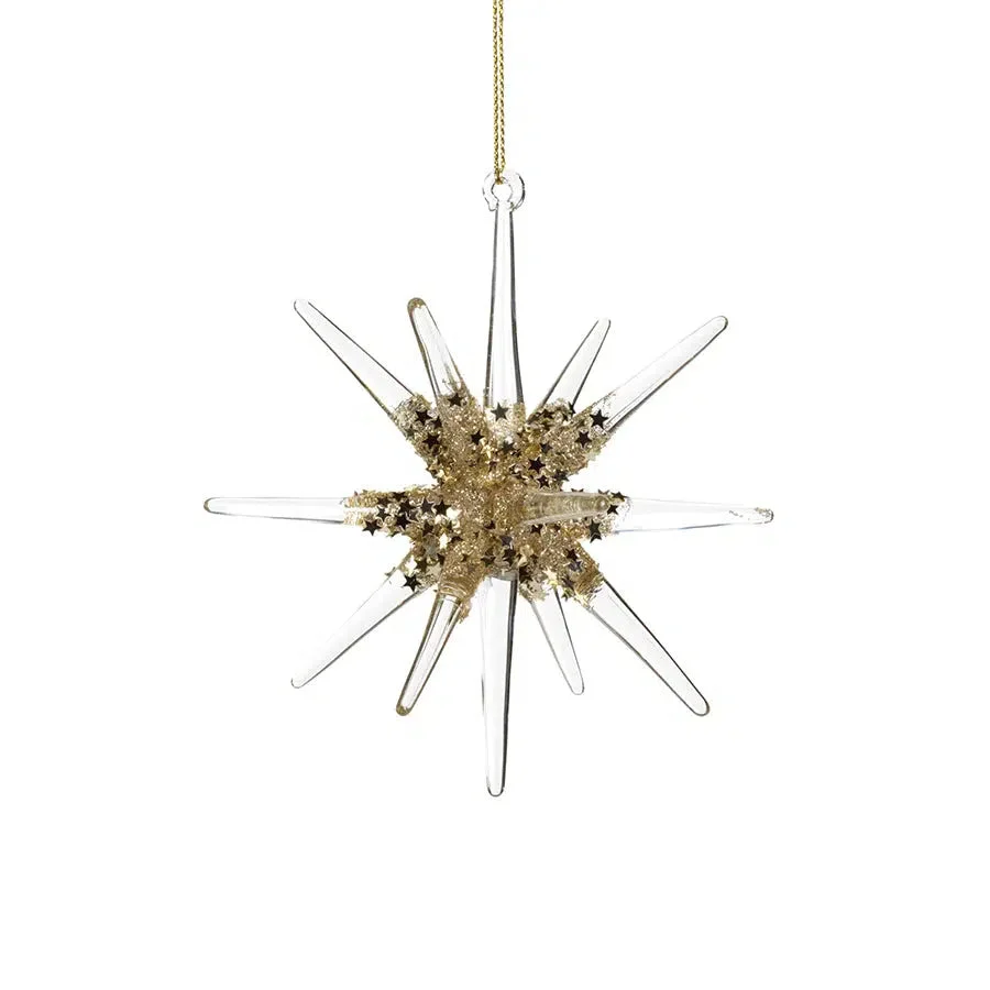Glass 3D Snowflake Ornament