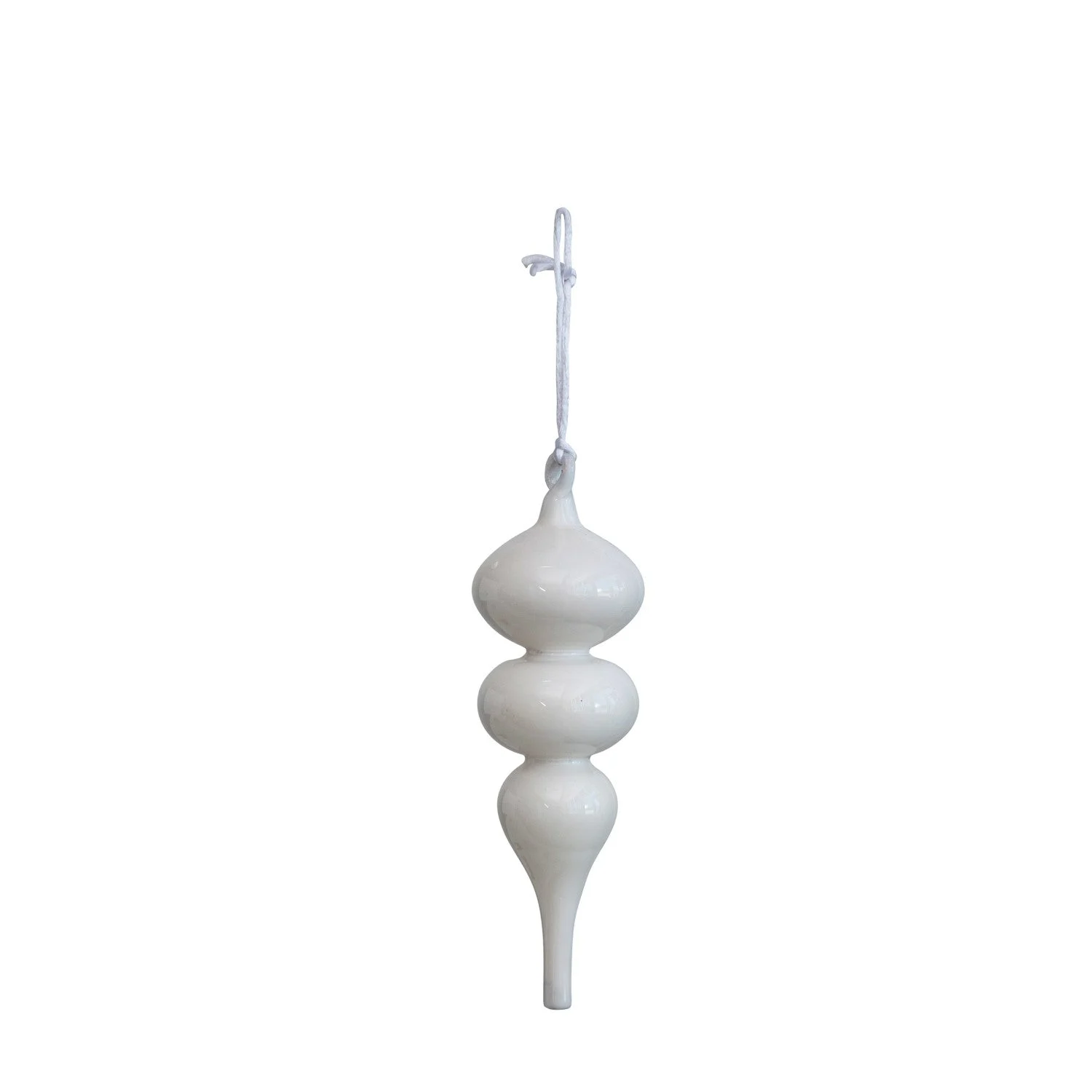 Glass Finial Ornament // White