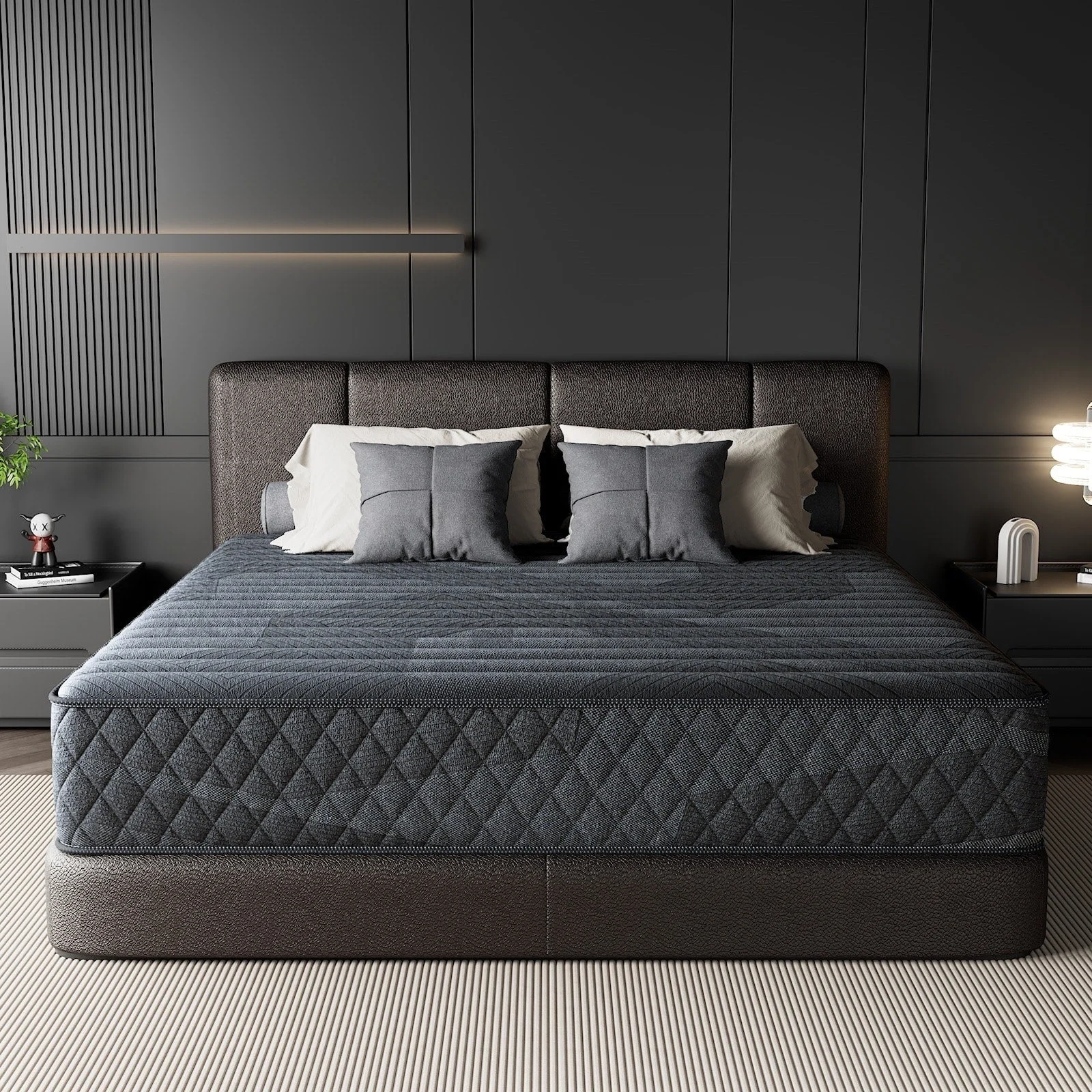 SweDrea Plush Hybrid Memory Foam 8/12 in.Cooling Breathable Mattress with CertiPUR-US, SGS and OEKO-TEX