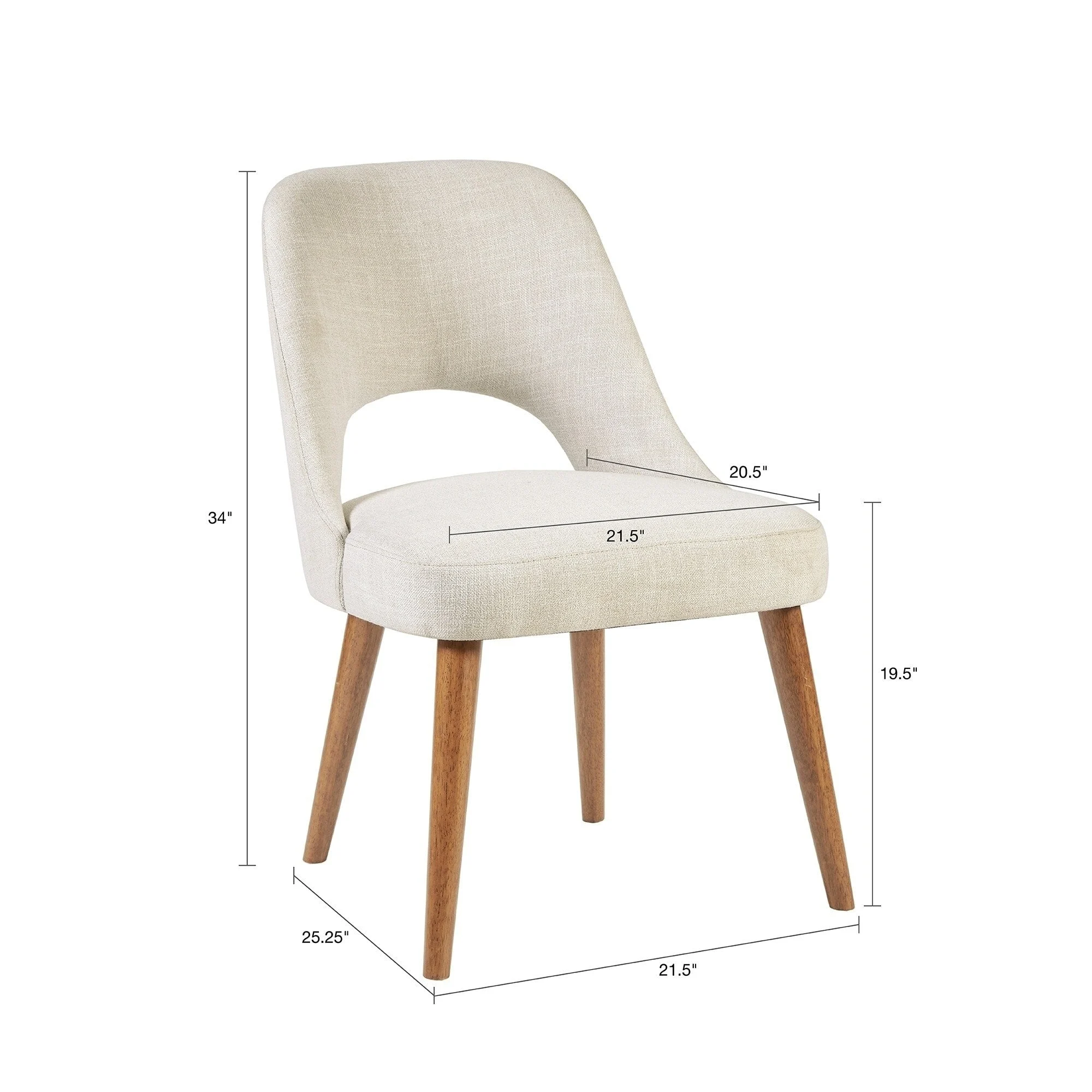 INK IVY Nola Upholstered Dining Side Chairs with Cutout Back design (Set of 2)