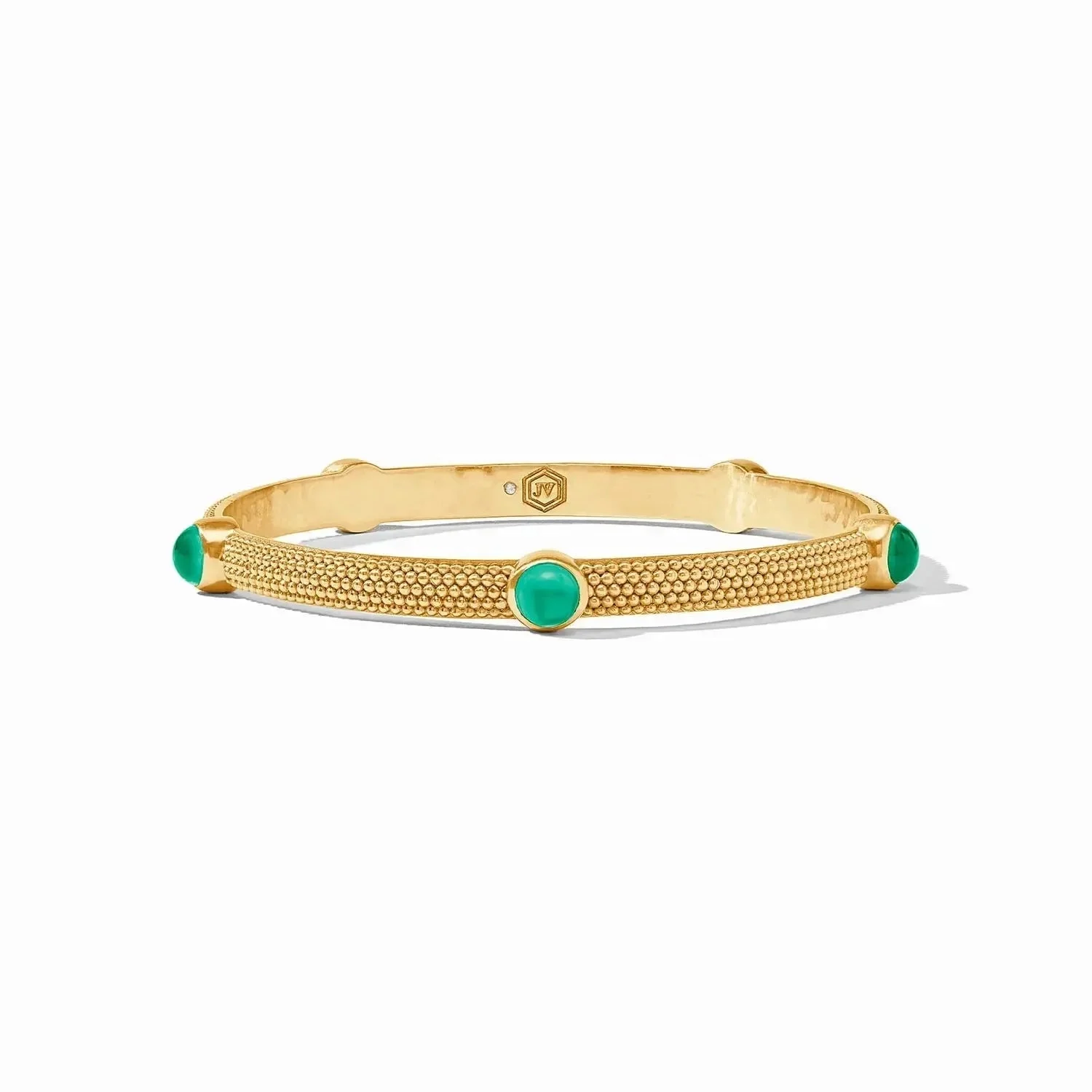 Cabochon Bangle // Iridescent Emerald Green