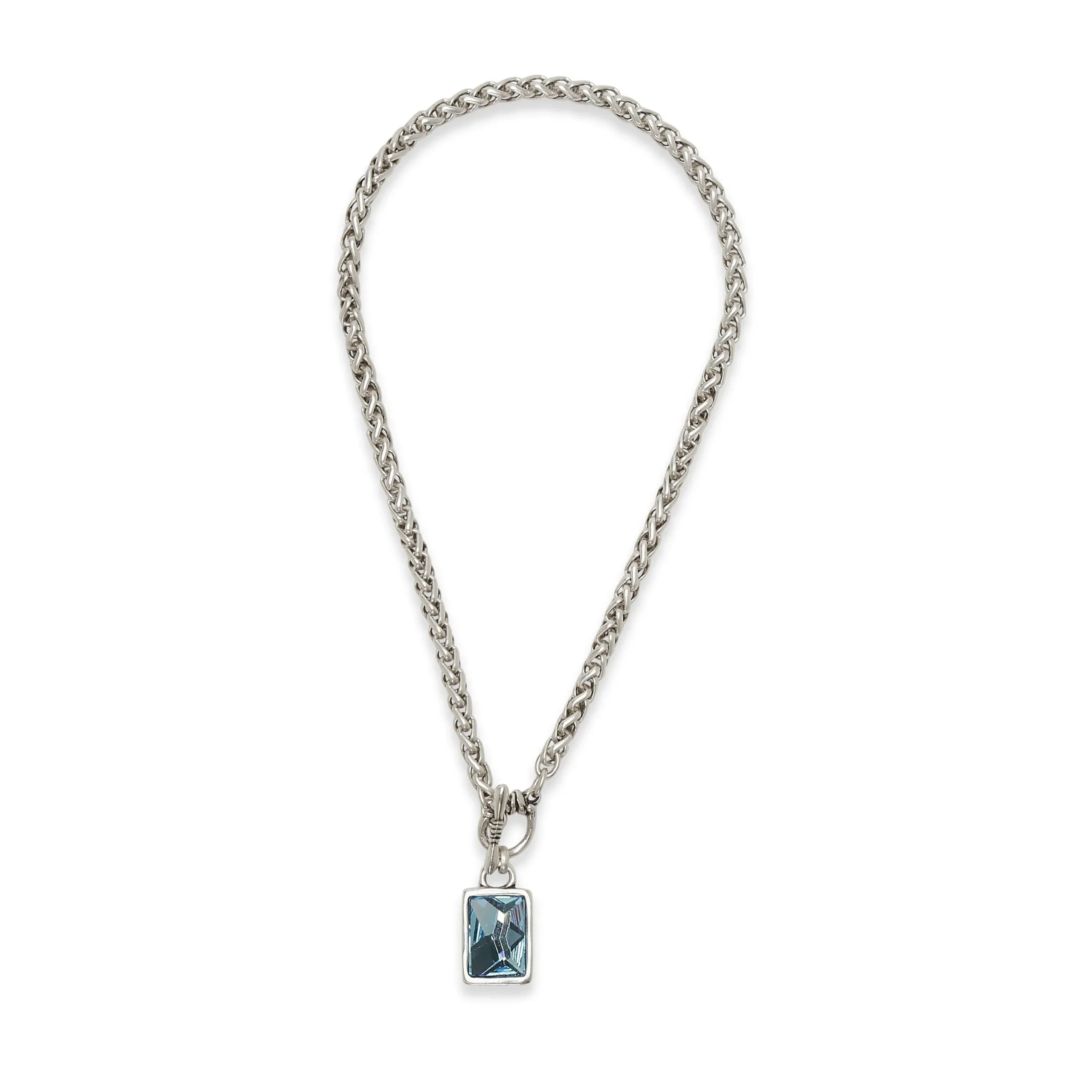 Handmade Aqua Cosmo Pewter Necklace NN3525