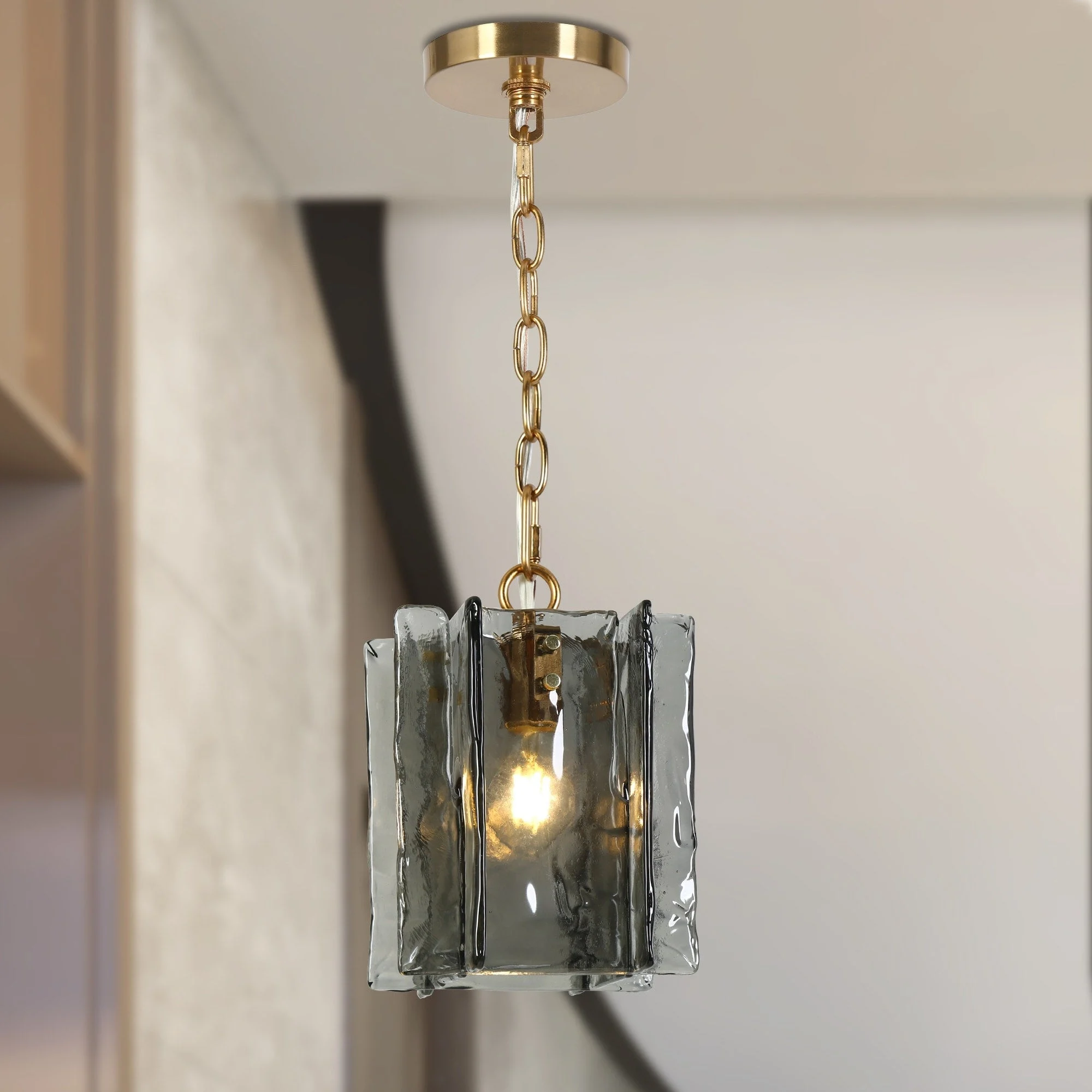 Kasy Modern 1-Light Pendant Lights Glass Island Lights for Dining Room