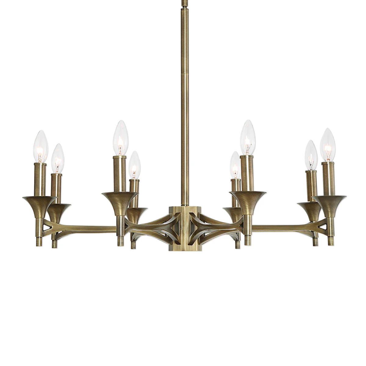 Uttermost 21316 Brant Aged Brass 8 Light Chandelier