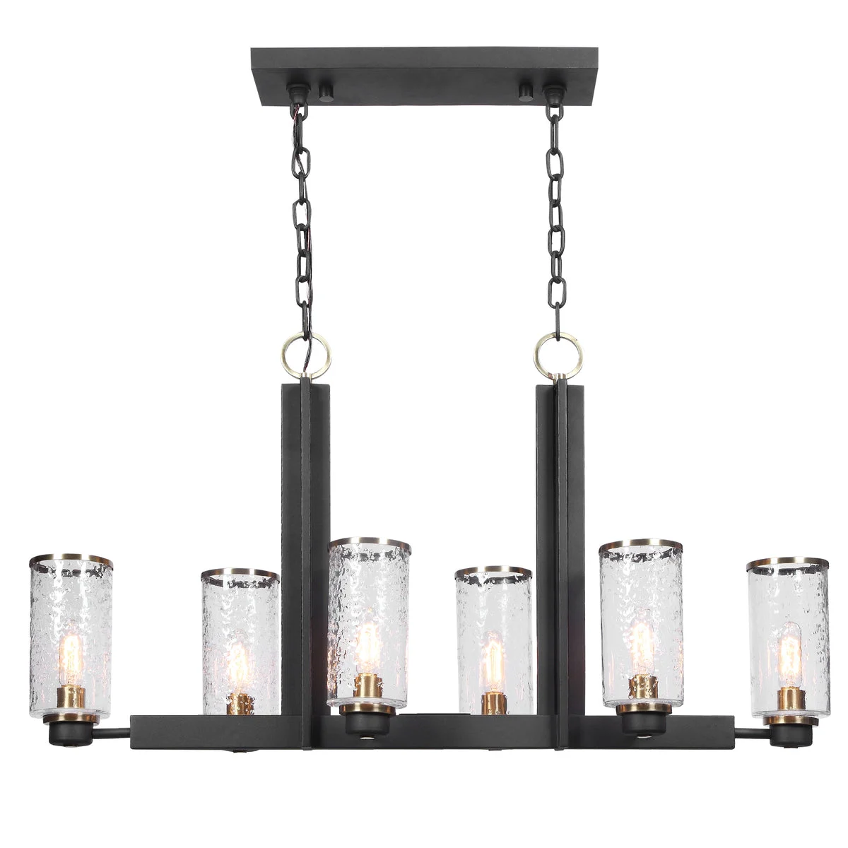 Uttermost Dual Chain Industrial Pendant Light with Clear Glass Shades