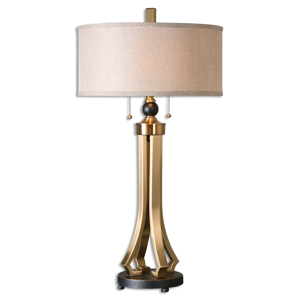 Uttermost Selvino Brushed Brass Table Lamp – Iron Base with Linen Shade