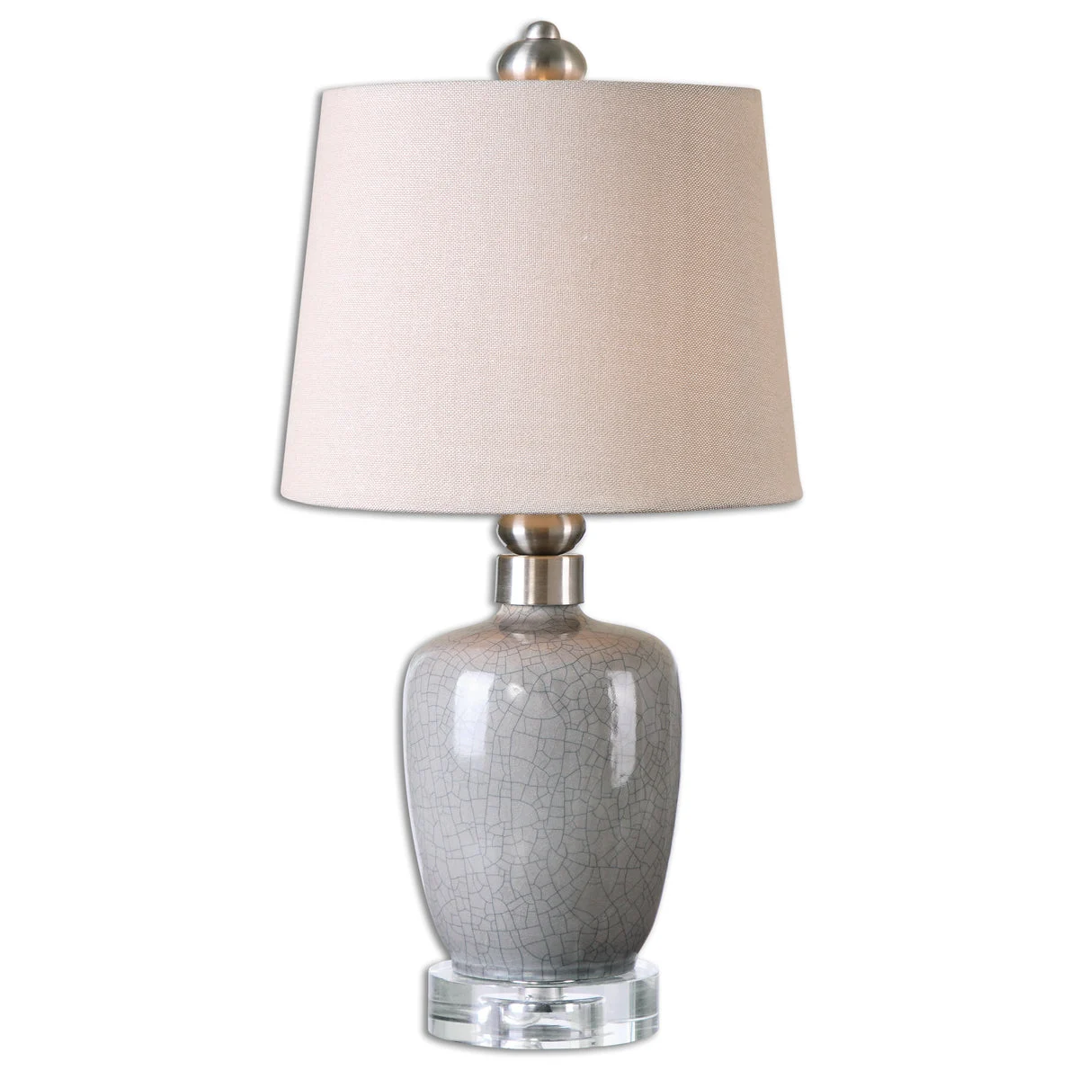 Uttermost 29988-1 Ovidius Mini Crackle Gray Table Lamp