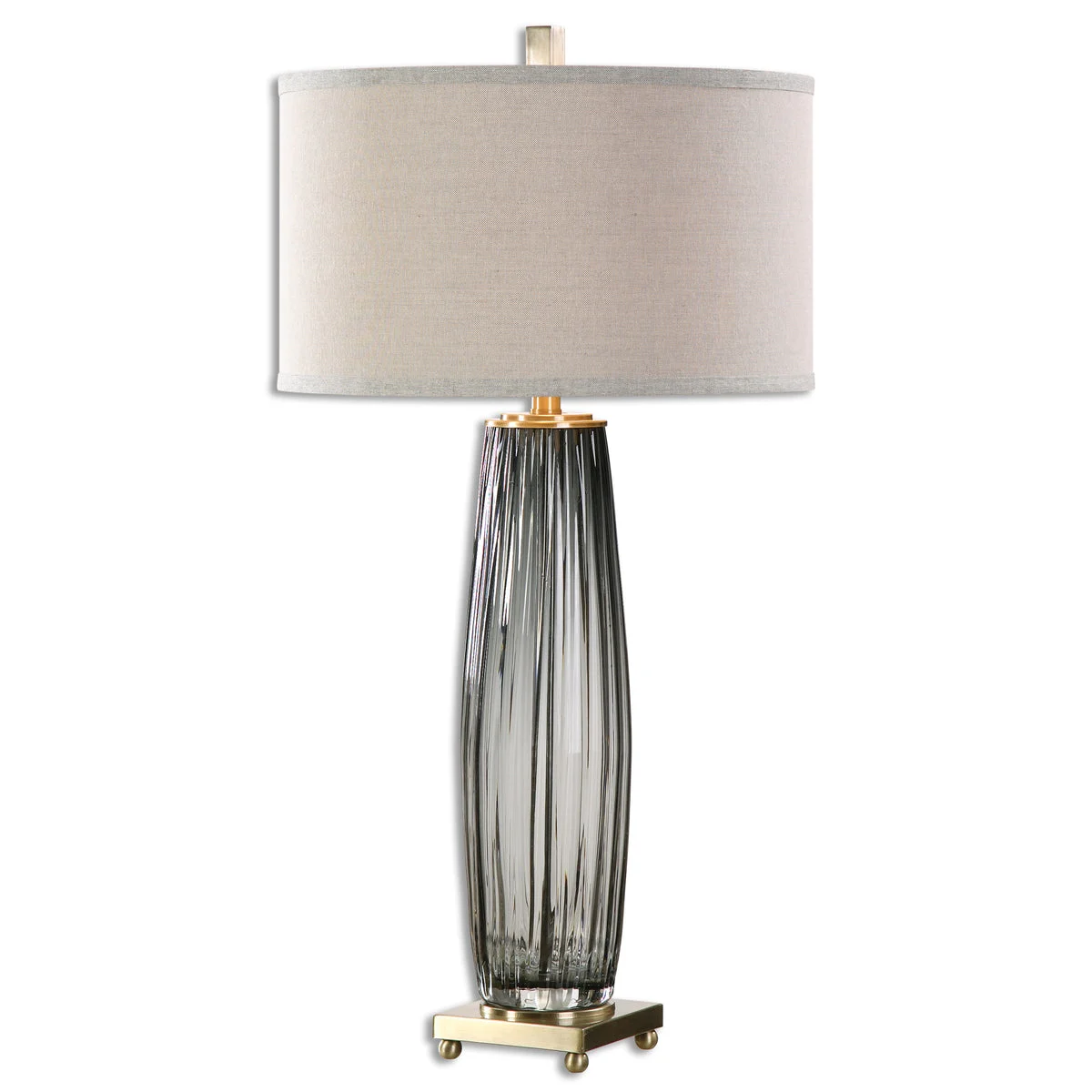 Uttermost Vilminore Gray Glass Table Lamp – Metal Base with Elegant Design