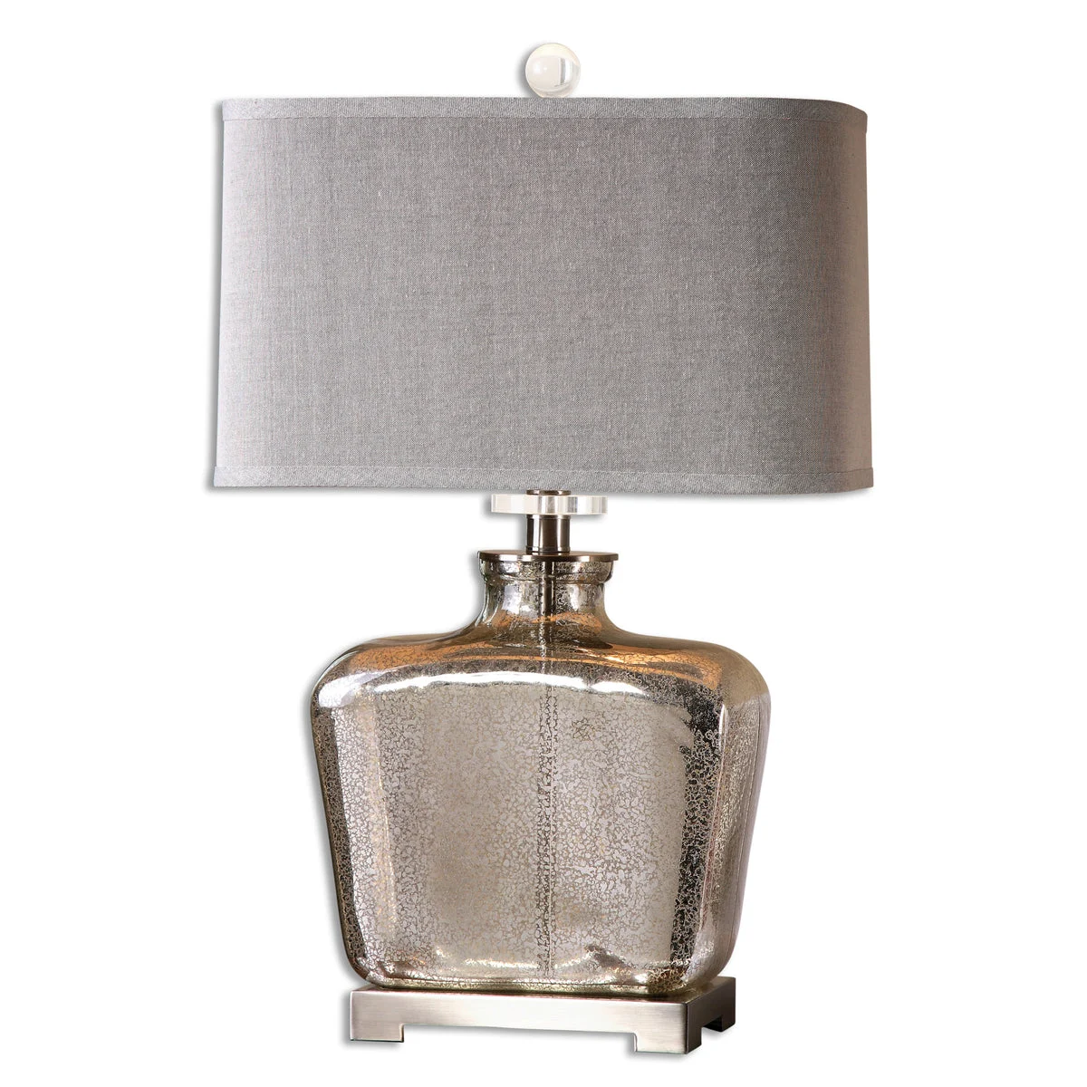 Uttermost Molinara Mercury Glass Table Lamp with Crystal and Brushed Nickel Accents