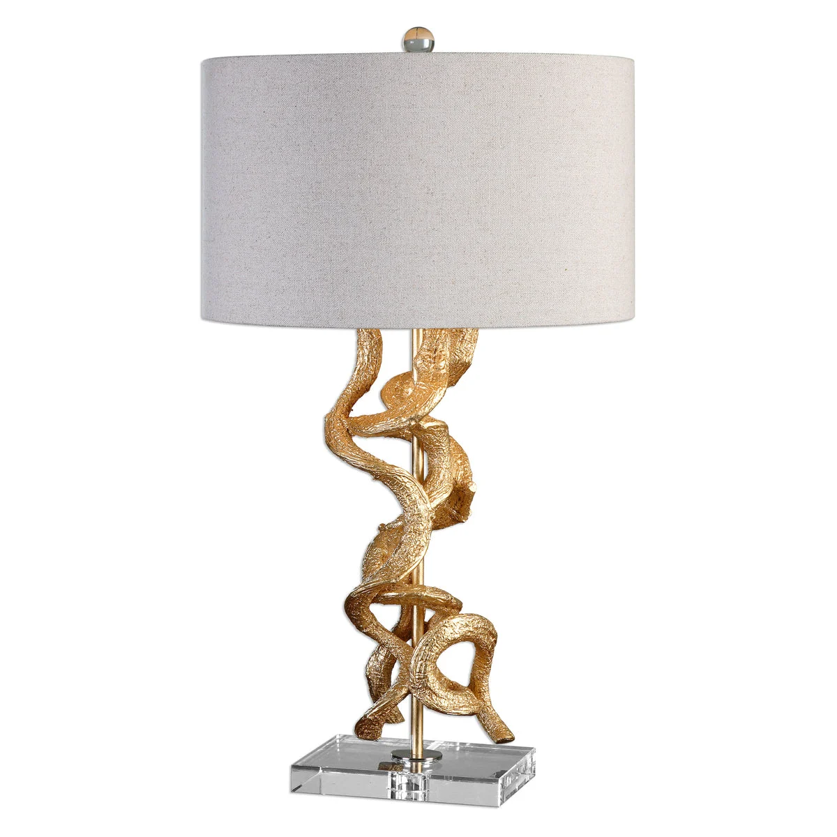 Uttermost Twisted Vines Gold Table Lamp – Elegant Nature-Inspired Accent Lighting