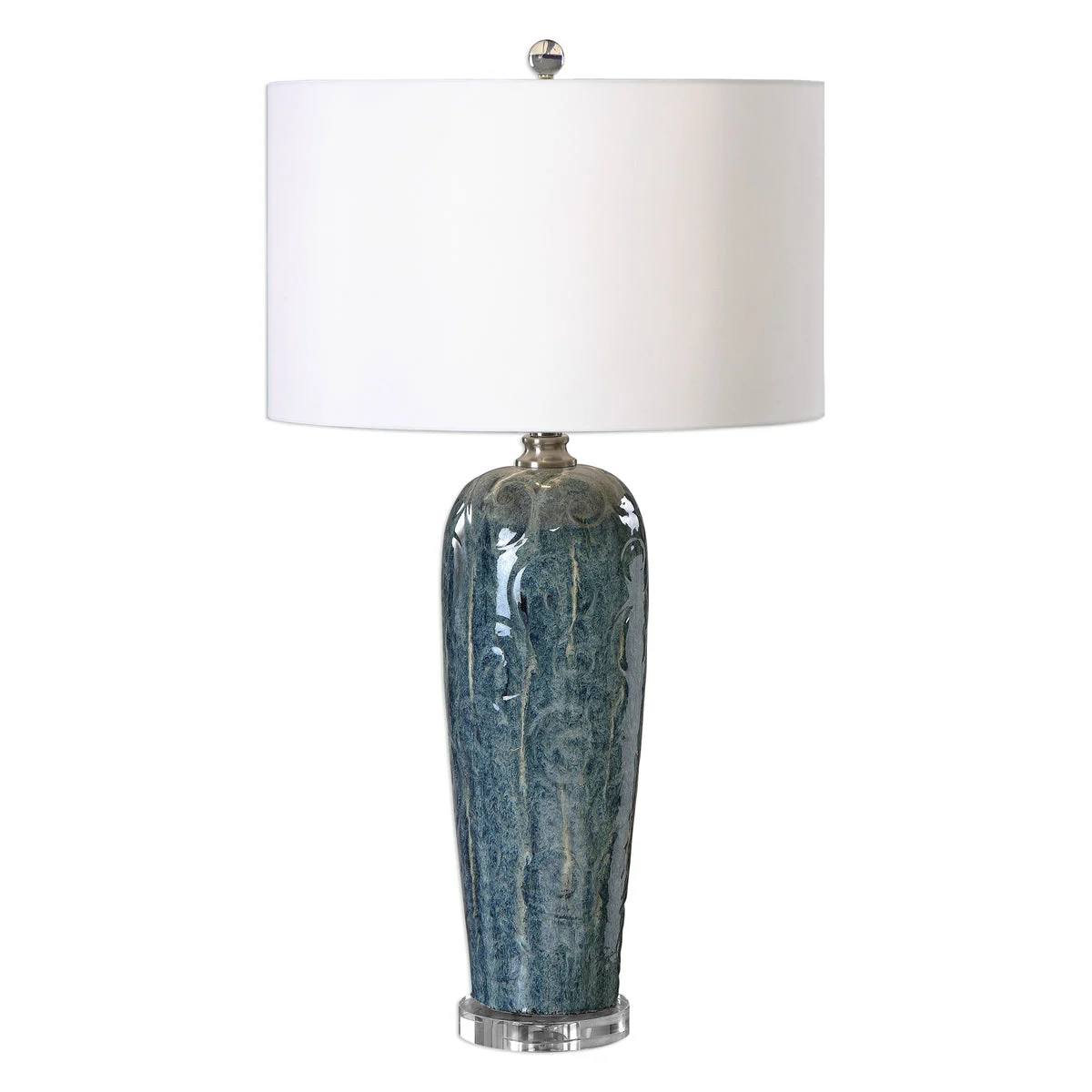 Uttermost Maira Blue Ceramic Table Lamp – Elegant Designer Accent Lighting