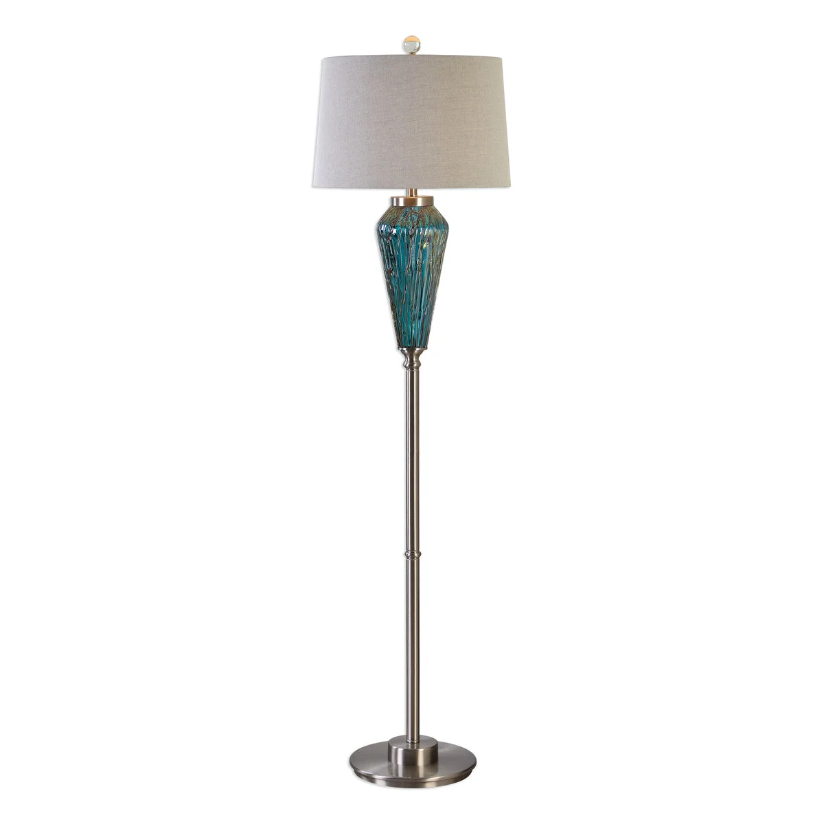 Uttermost 28101 Almanzora Blue Glass Floor Lamp