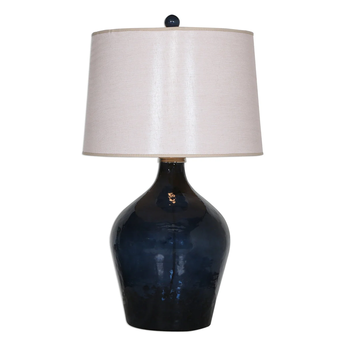 Uttermost Lamone Blue Glass Table Lamp – Elegant Coastal Accent Lighting