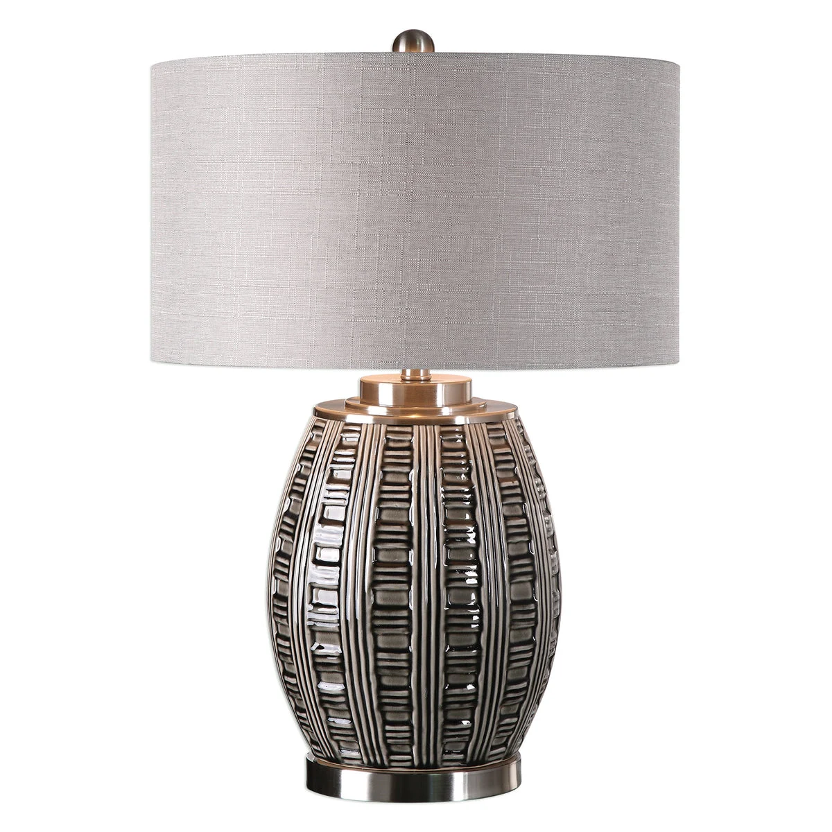 Uttermost 27521-1 Aura Ash Black Glaze Lamp