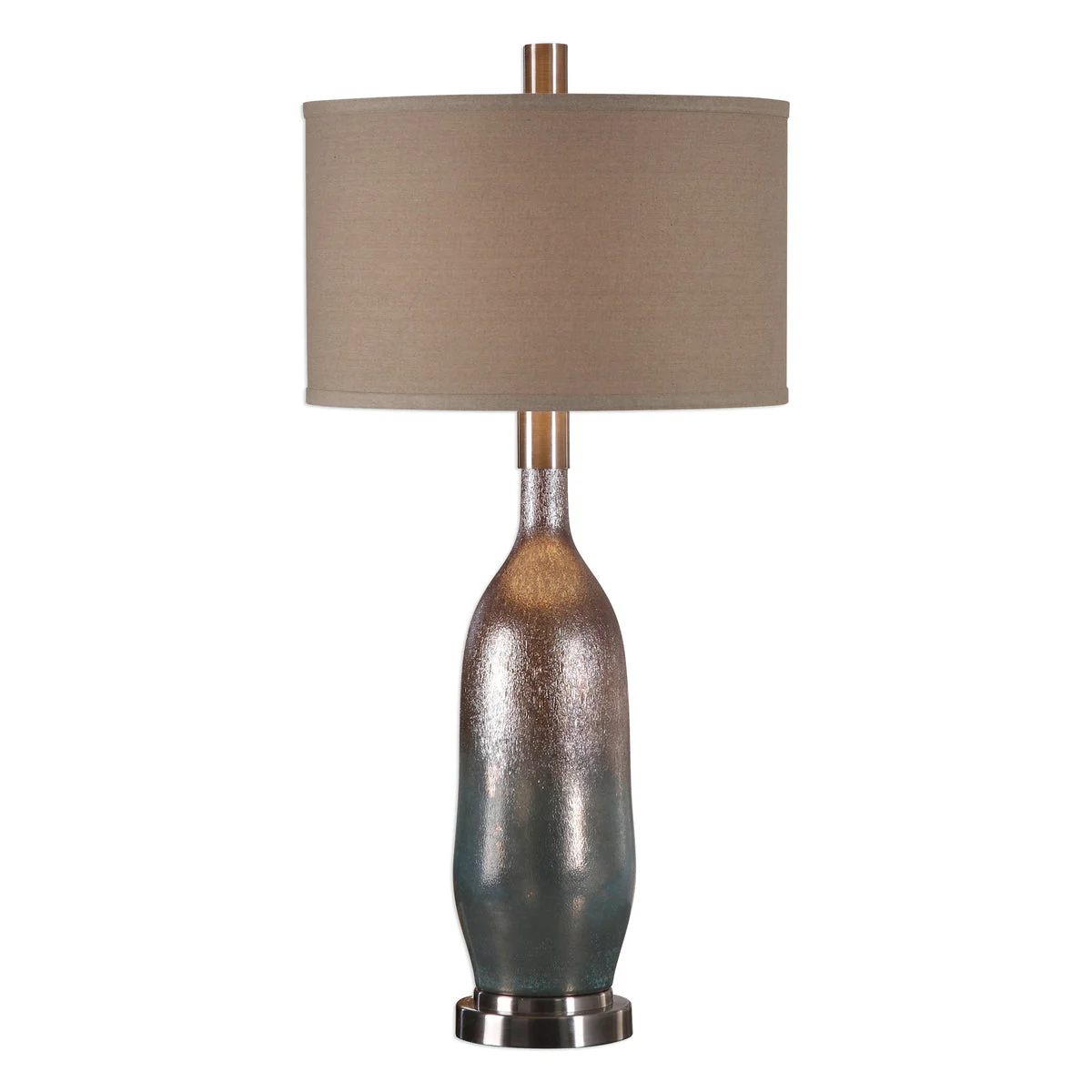 Uttermost 27507 Basola Olive Gray Glass Table Lamp