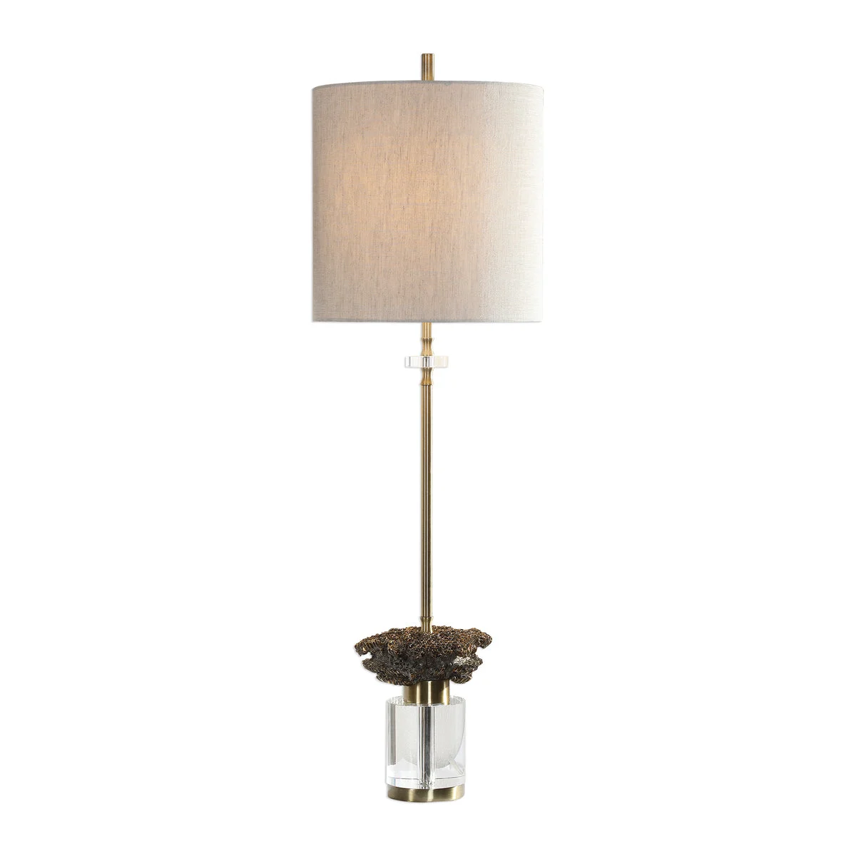 Uttermost Kiota Wasp’s Nest Buffet Lamp – 33” Tall Steel, Resin & Crystal Accent Light