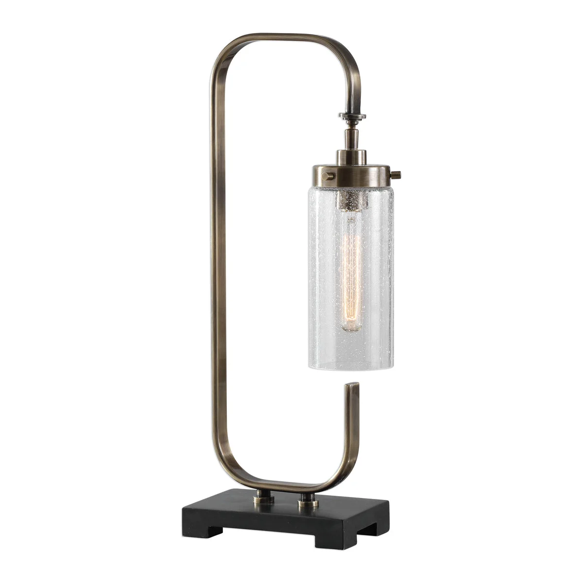 Uttermost 29563-1 Keltie Seeded Glass Desk Lamp