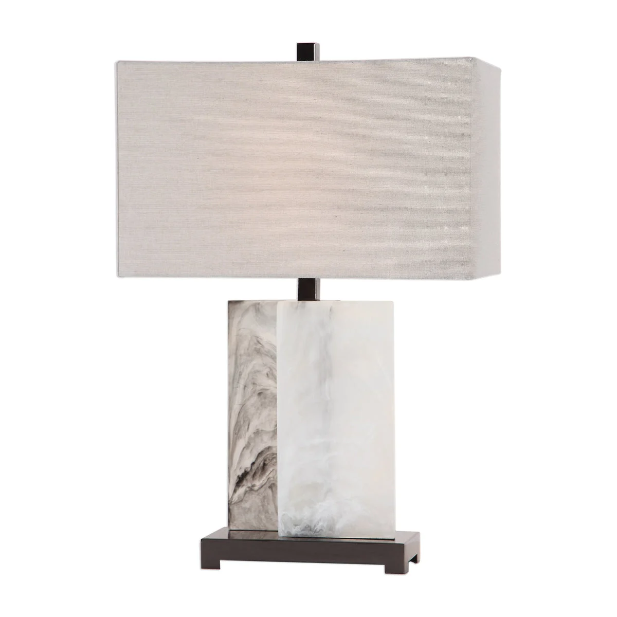 Uttermost Vanda Table Lamp – Clear Resin Base with Steel and Fabric Shade