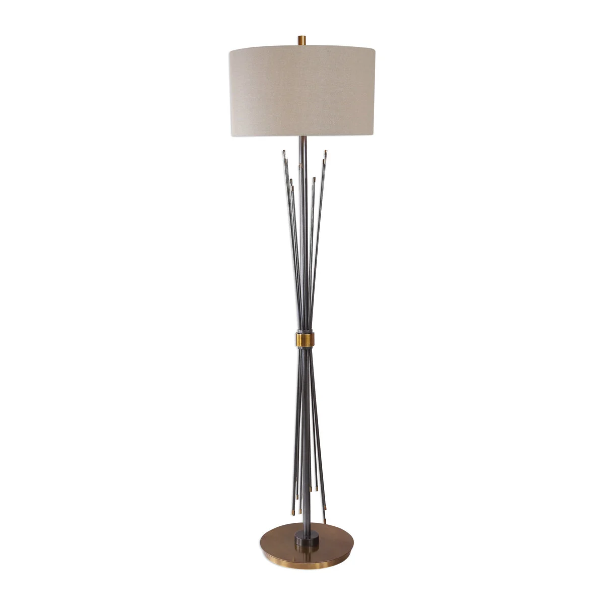 Uttermost 28185 Poloma Steel Rods Floor Lamp