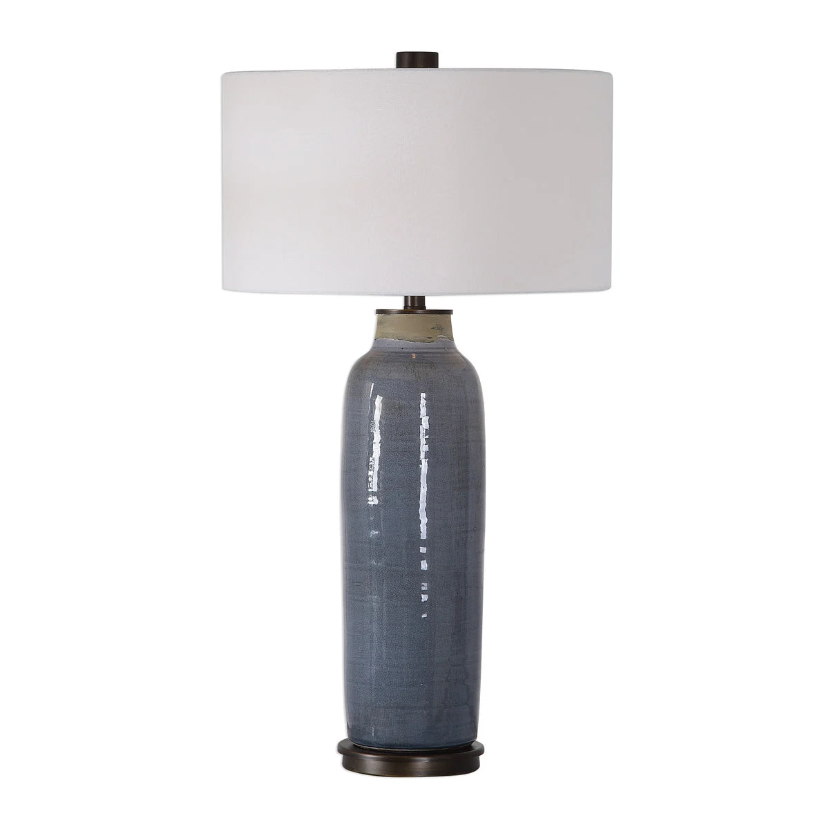 Uttermost 26009 Vicente Slate Blue Table Lamp with Distressed Ceramic Base