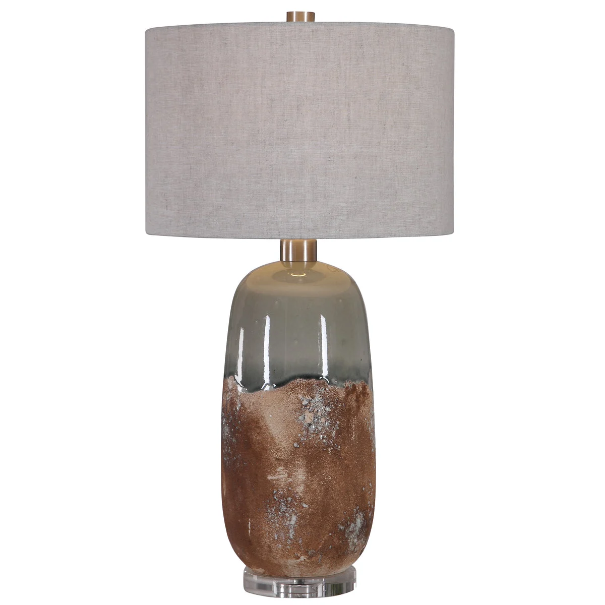 Uttermost Maggie Ceramic Table Lamp – Brown & Gray Ceramic with K9 Crystal Accents