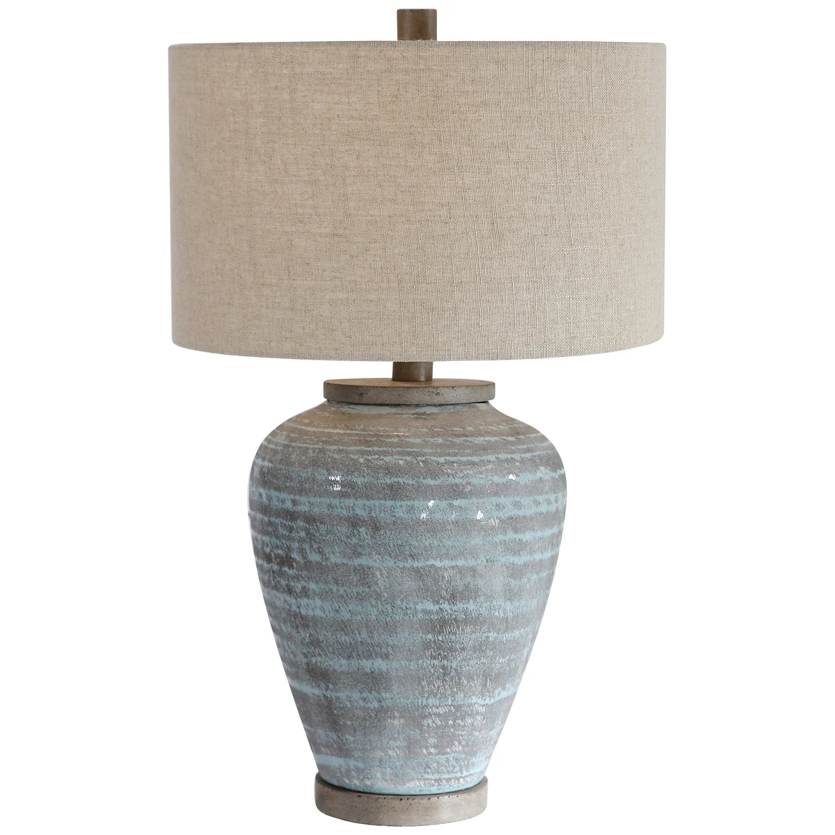 Uttermost Pelia Light Aqua Table Lamp – Ceramic and Resin with Fabric Shade