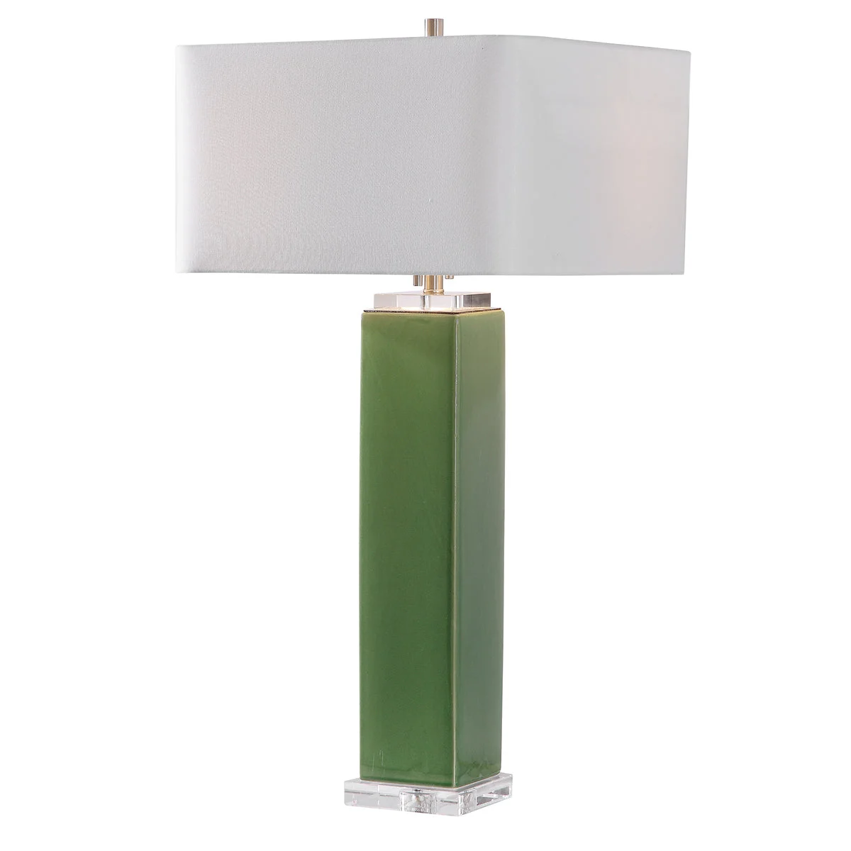Uttermost Aneeza Tropical Green Table Lamp – Ceramic and Crystal Accent
