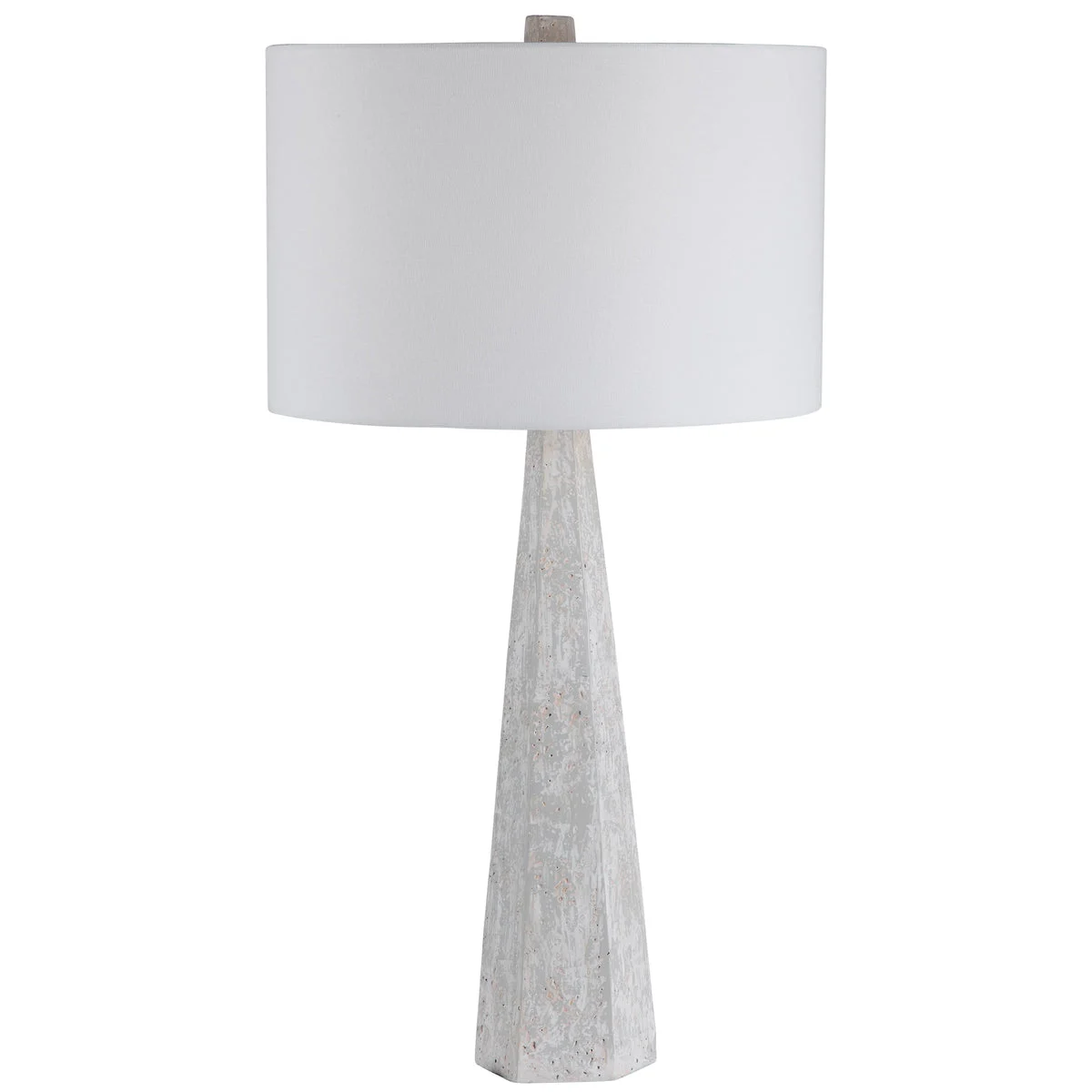 Uttermost 28287 Apollo Concrete Table Lamp with Tapered Base and White Linen Drum Shade 32" High