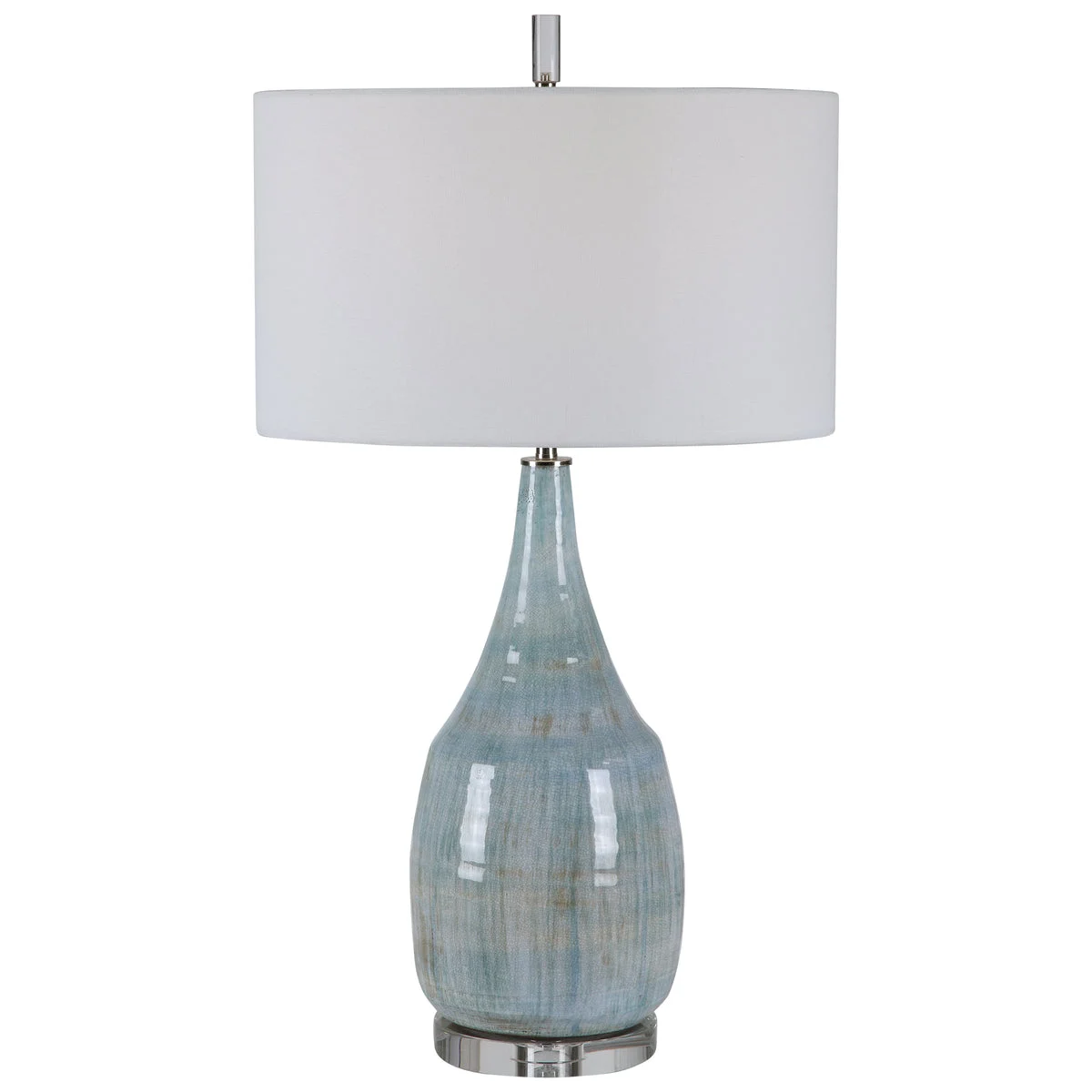 Uttermost 28330 Rialta Coastal Table Lamp Aqua and Teal Crackle Glaze