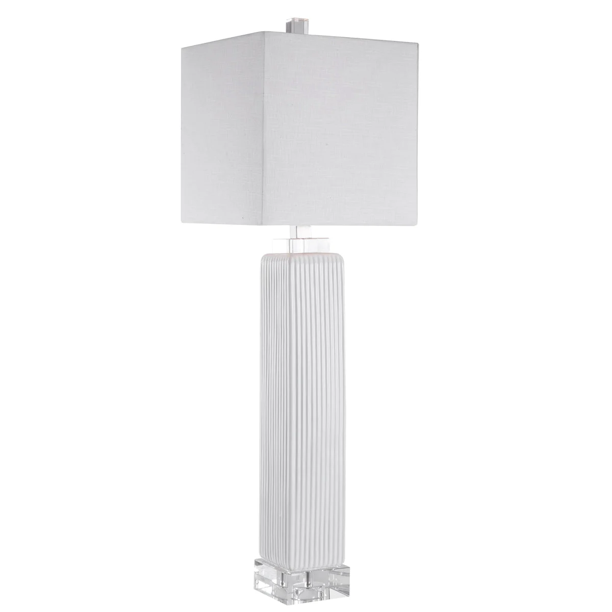Uttermost Bennett White Buffet Lamp – Elegant Ceramic & Crystal Accent