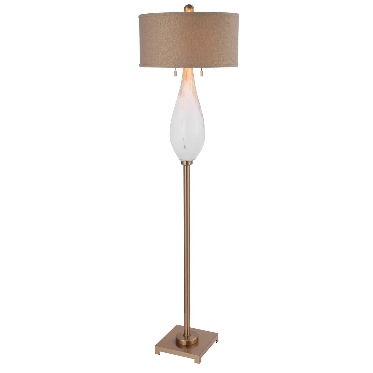 Uttermost 28293-1 Cardoni White Glass Floor Lamp