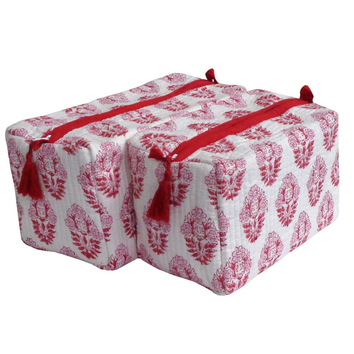 Pia Red-Pink Cosmetic Bag // Set of 2