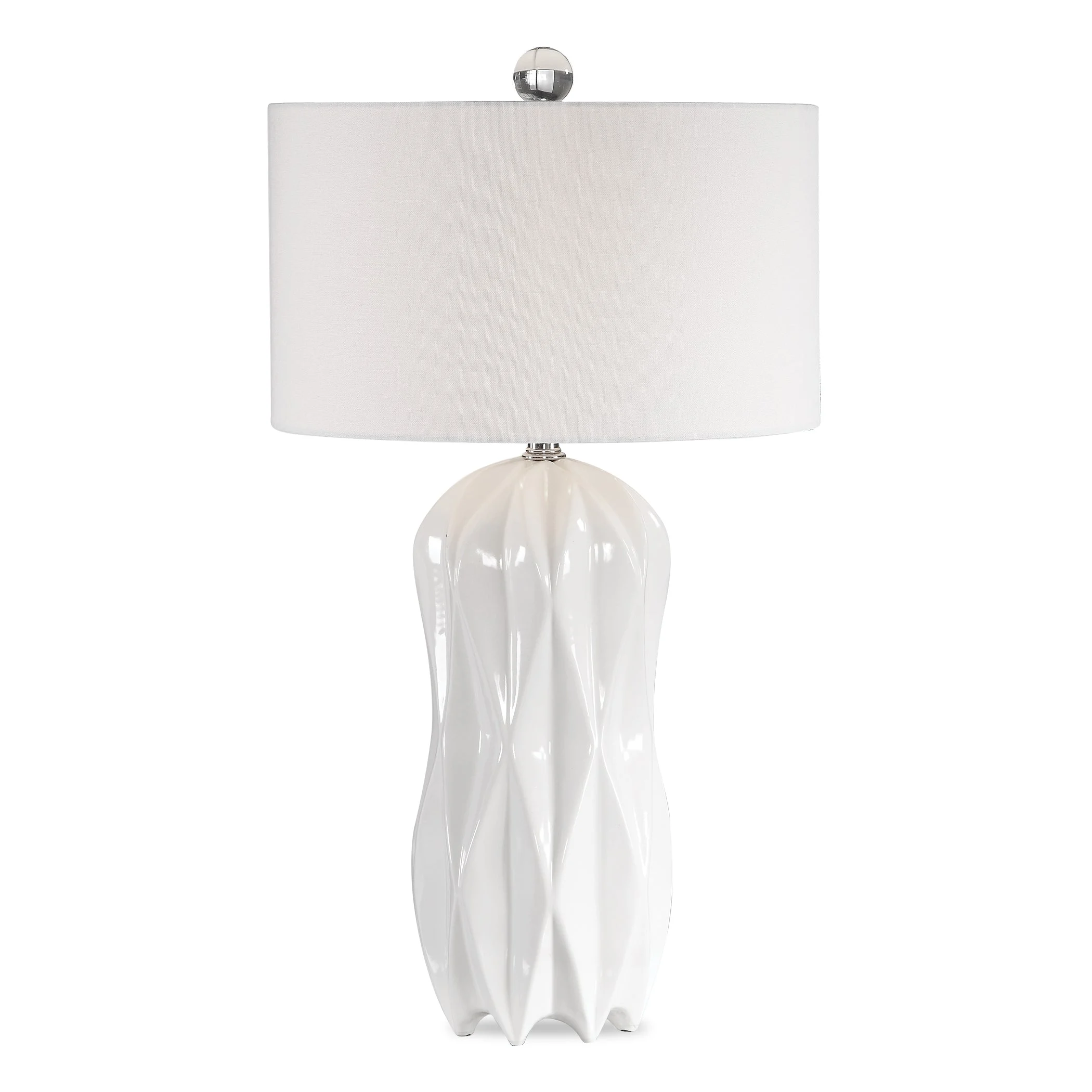 Malena Glossy White Table Lamp