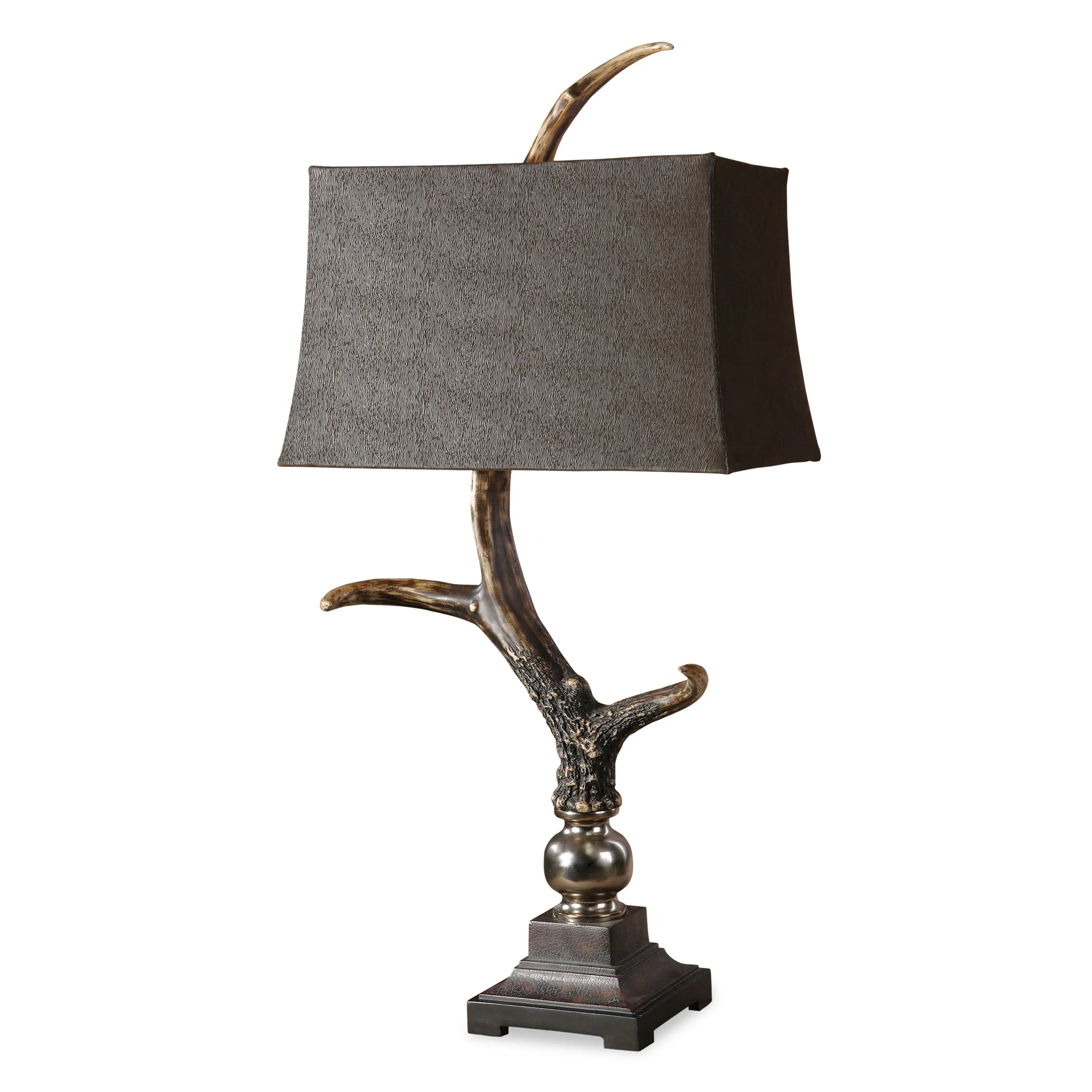 Stag Horn Dark Shade Table Lamp