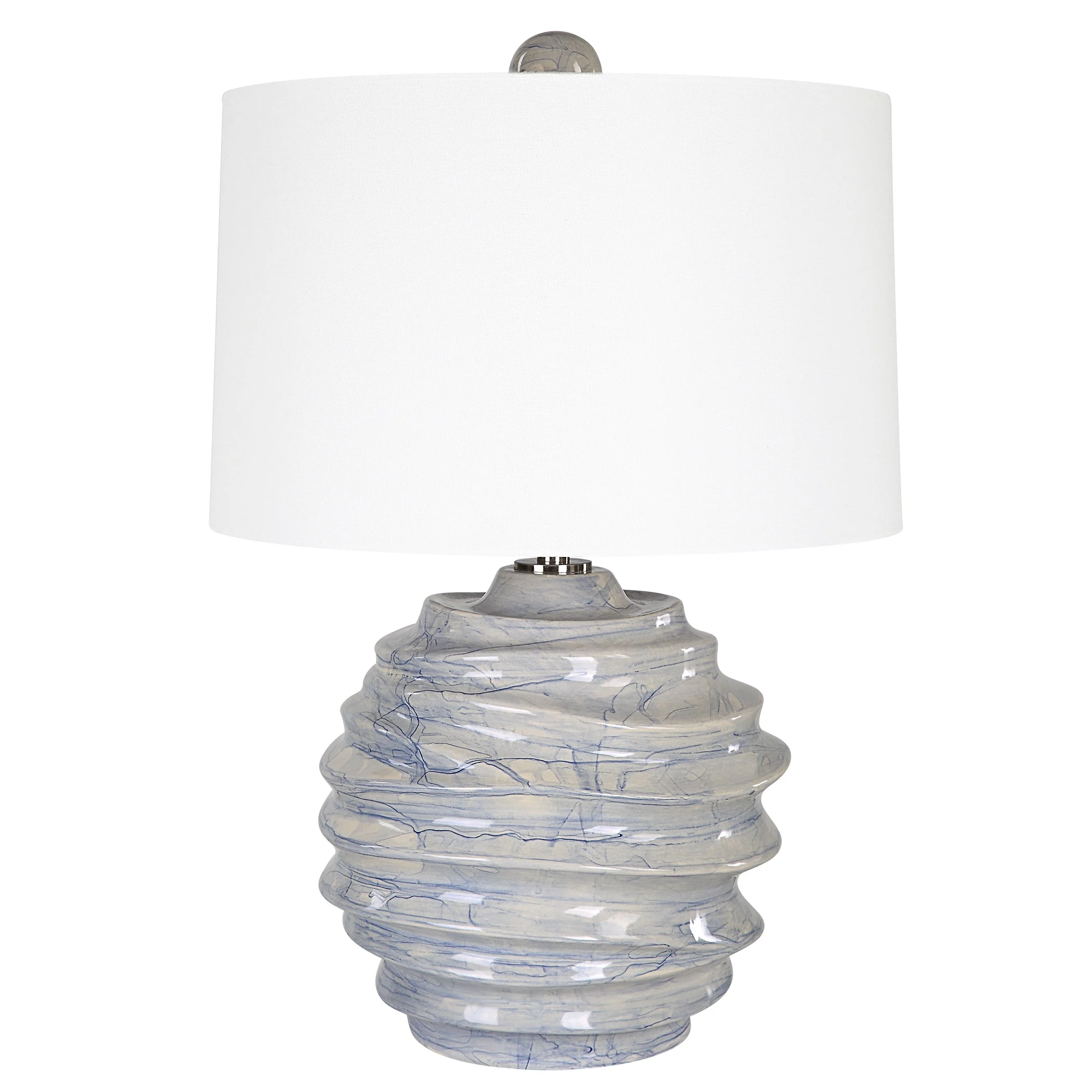 Waves Blue & White Accent Lamp
