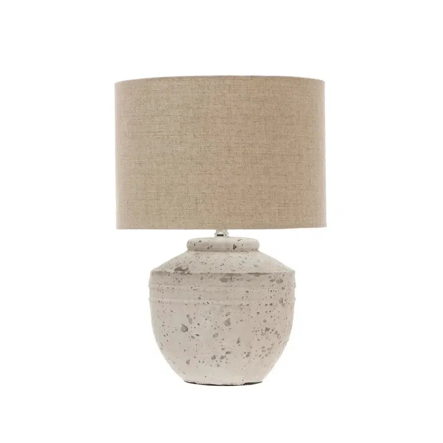 White Distressed Table Lamp