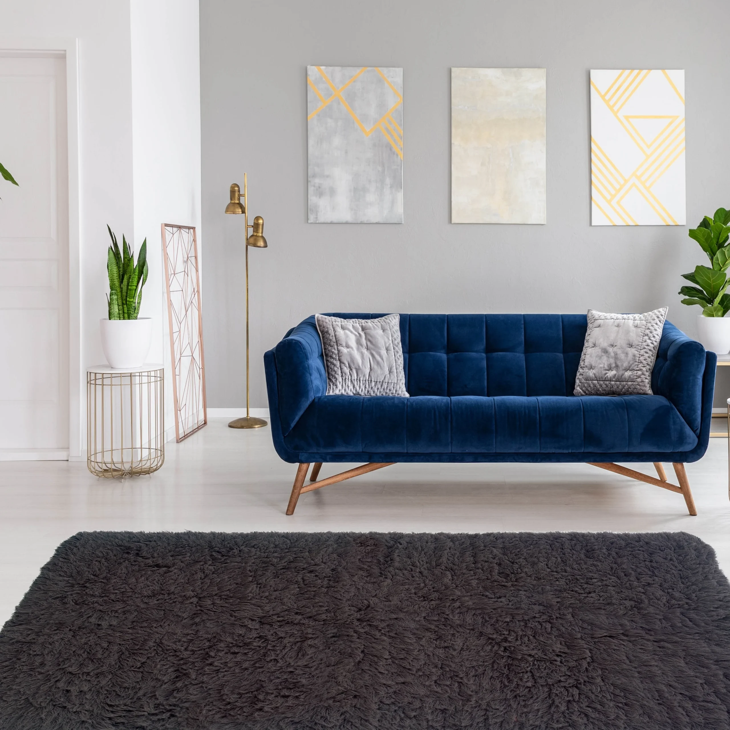 Linon Flokati Wool Thick Area Rug