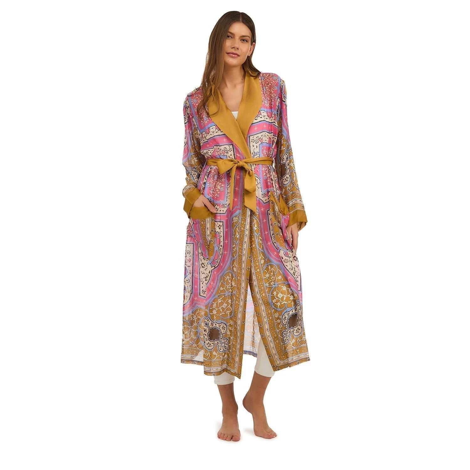 Indian Summer Kimono Robe // Pink