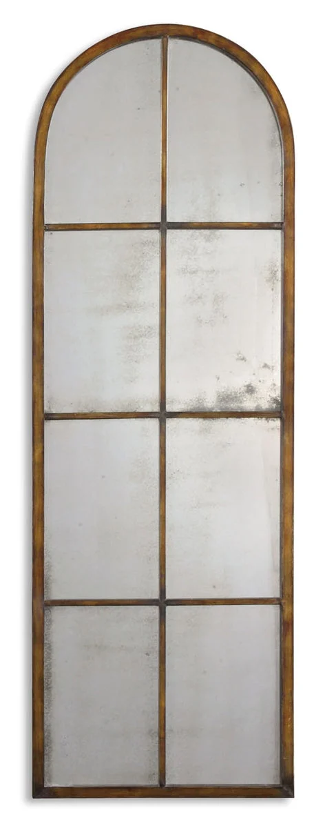 Uttermost Amiel Arched Brown Mirror, Hand-Forged Iron Frame in Warm Bronze, 50" H × 16.5" W