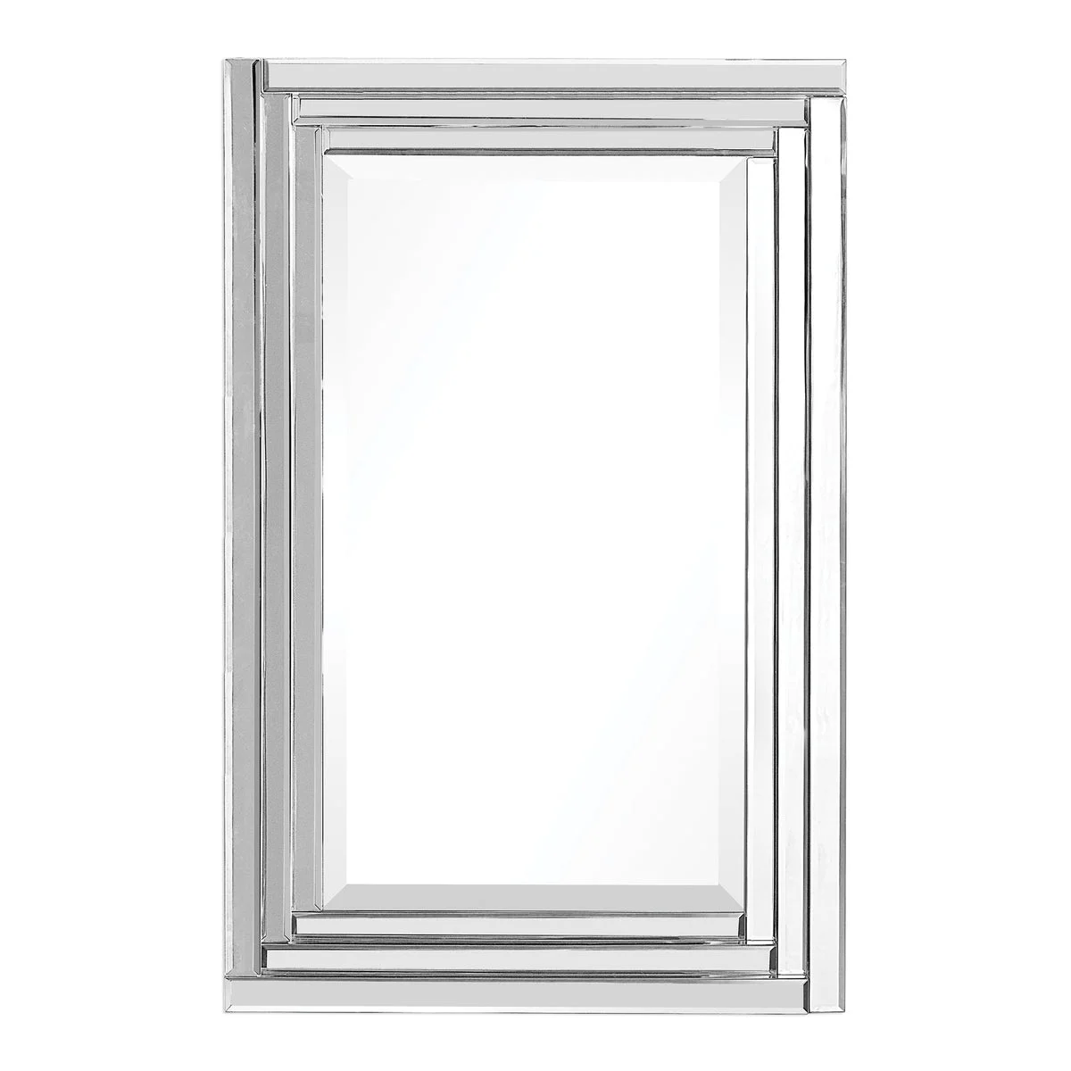 Uttermost Alanna Frameless Vanity Mirror – 34"H, Stepped Bevel Glass, Vertical or Horizontal Display