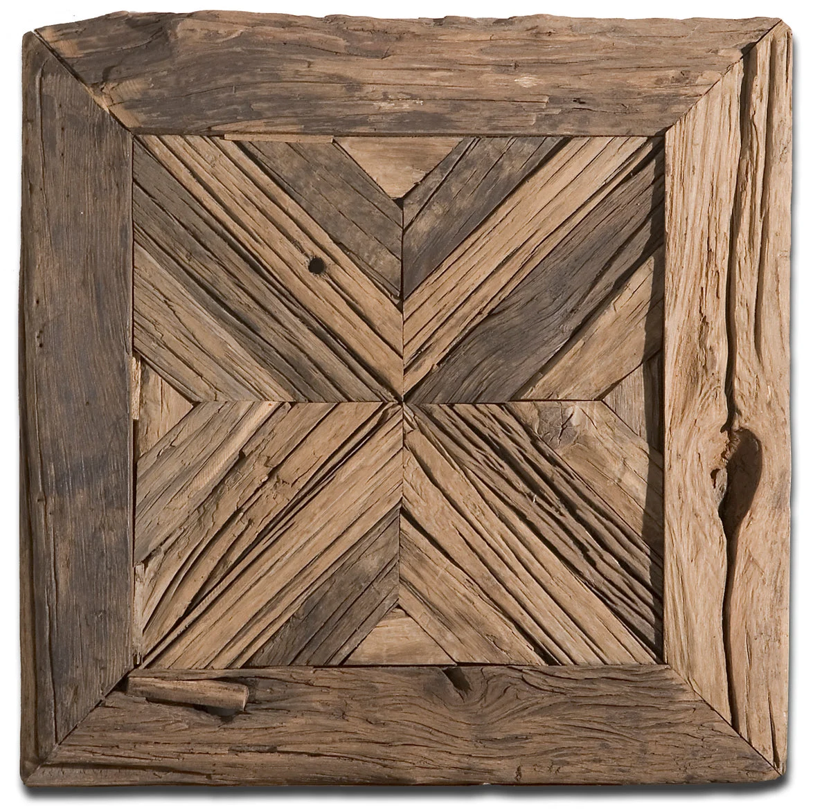 Uttermost Rennick Reclaimed Wood Wall Art – Rustic Square Pine Decor, 21"x21", Natural Weathered Finish