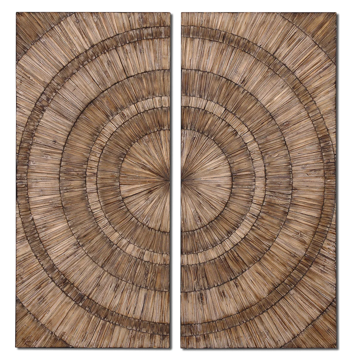 Uttermost Lanciano Wood Wall Art – Hand-Pieced Natural Wood Chips with Burnished Wash, 24" W x 52" H
